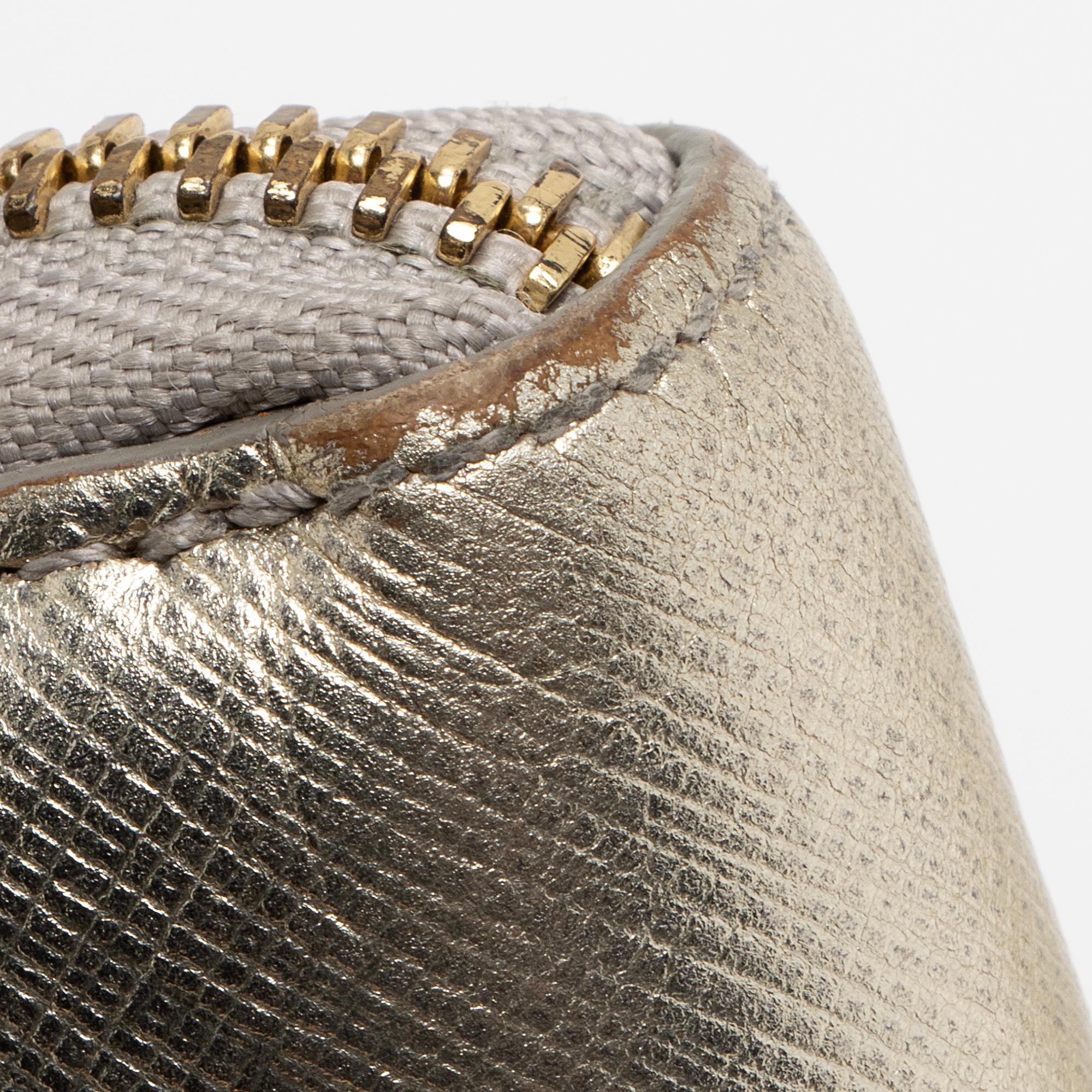 Salvatore Ferragamo Metallic Saffiano Vara Zip Continental Wallet (SHF-23110)