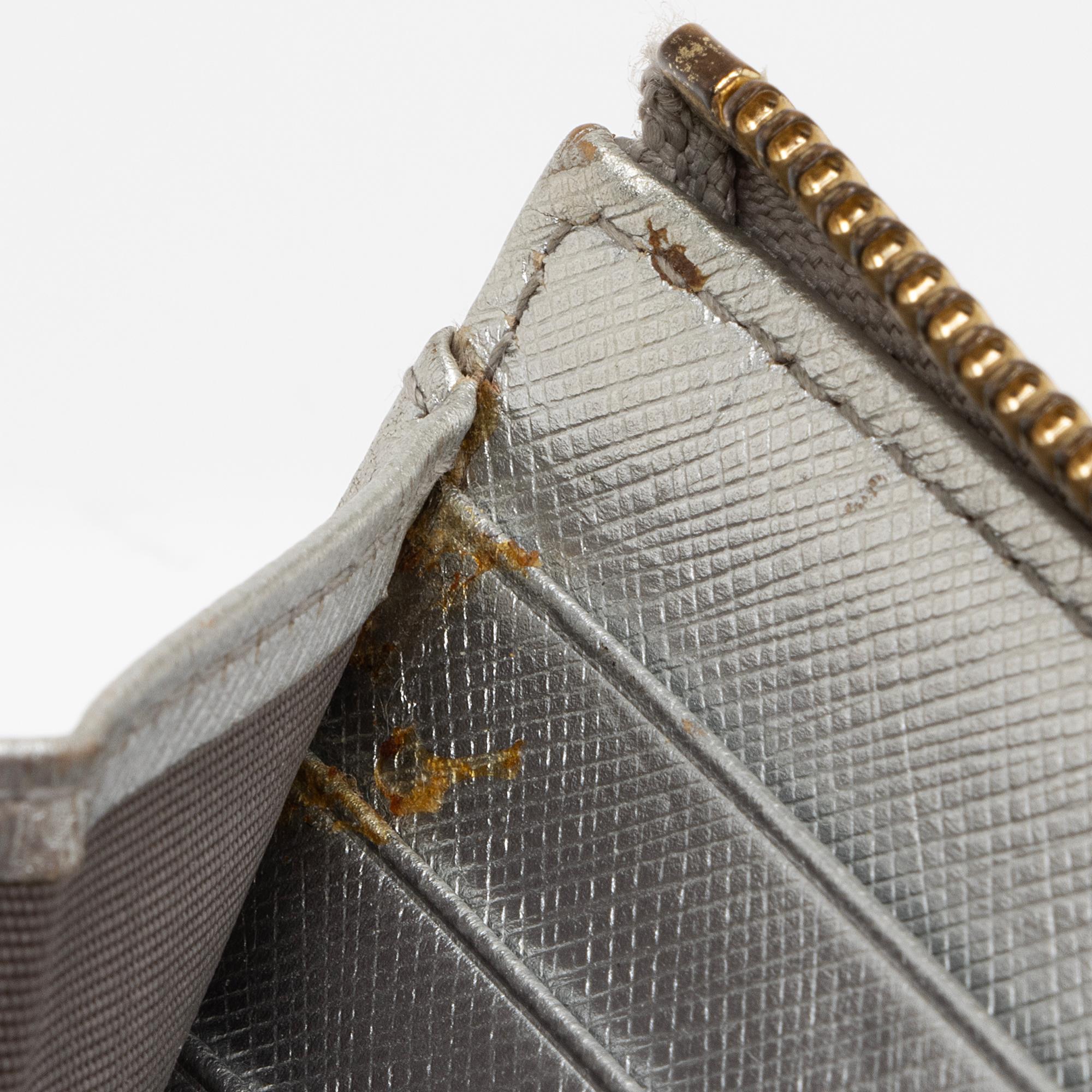 Salvatore Ferragamo Metallic Saffiano Vara Zip Continental Wallet (SHF-23110)