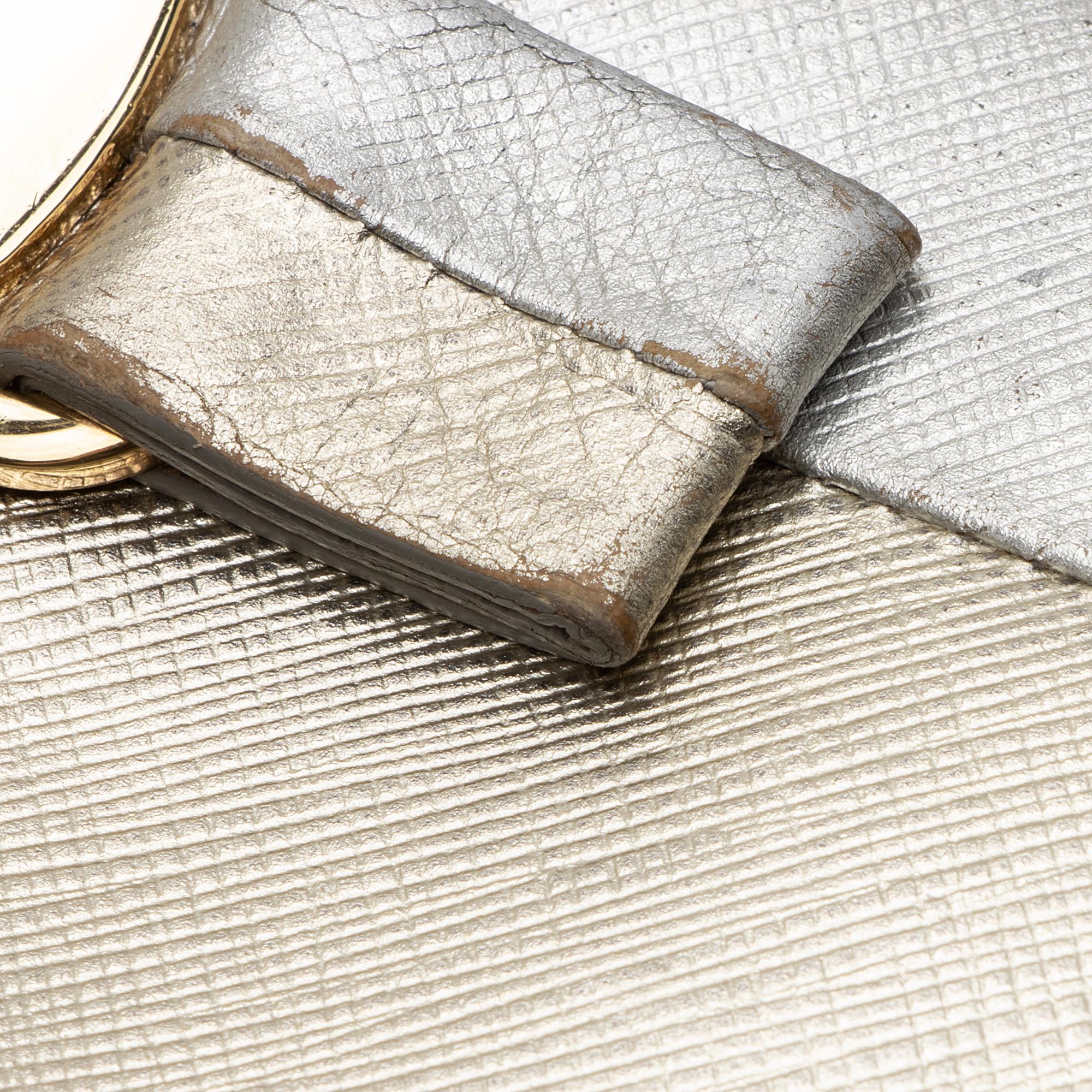 Salvatore Ferragamo Metallic Saffiano Vara Zip Continental Wallet (SHF-23110)