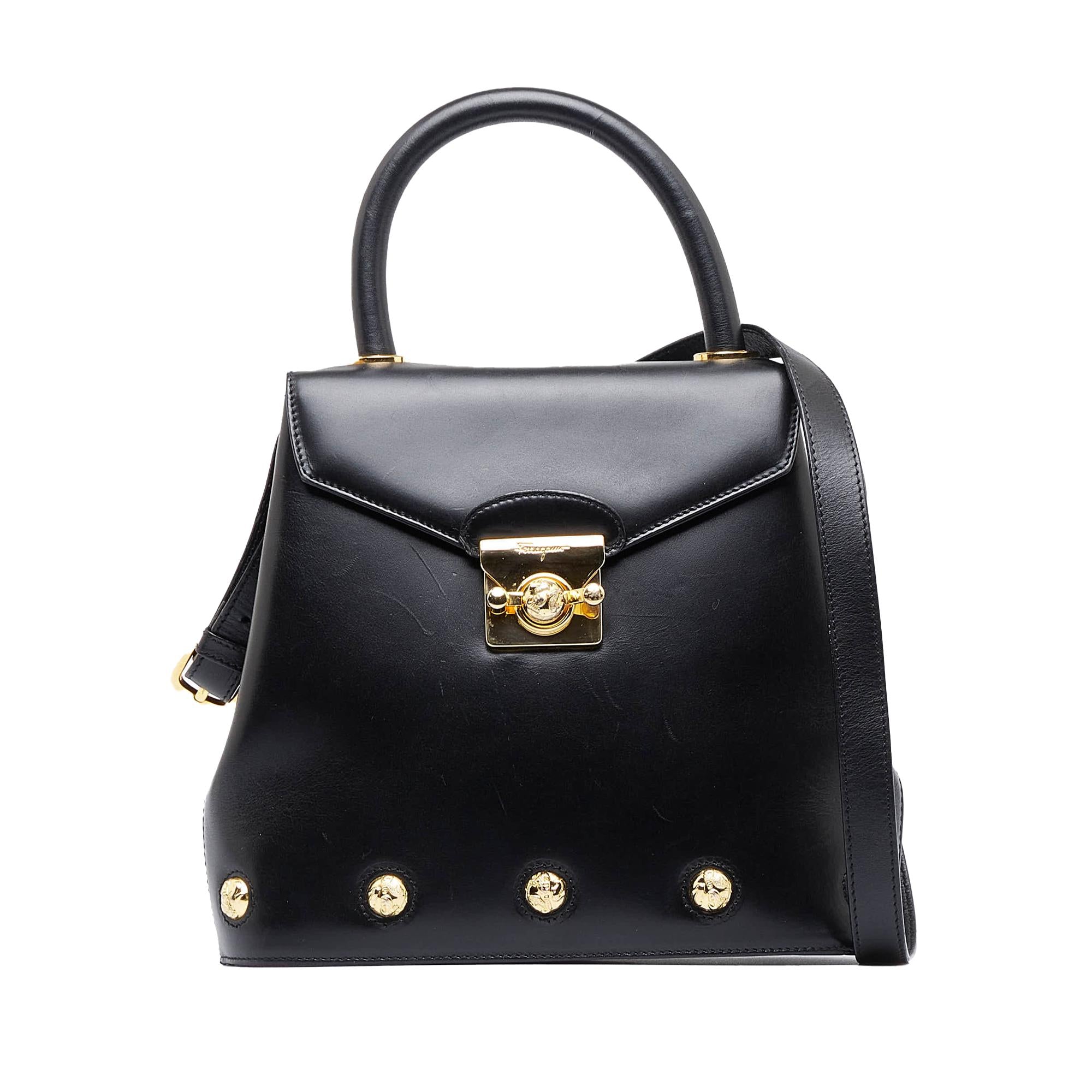 Salvatore Ferragamo Studded Leather Satchel (SHG-oHHaE5)