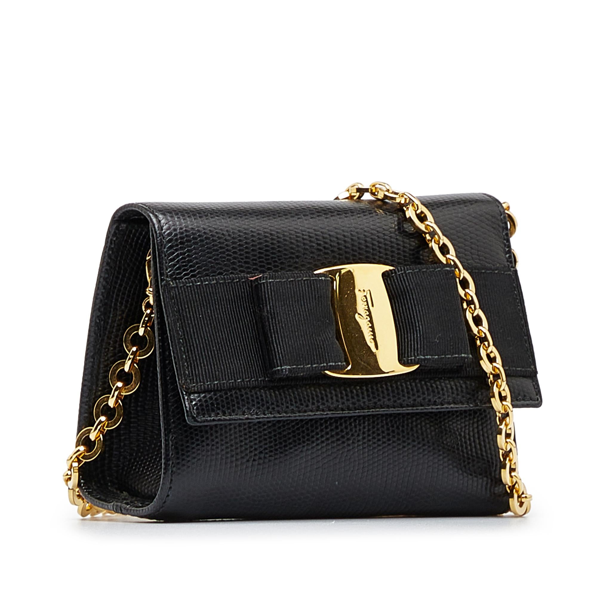 Salvatore Ferragamo Vara Bow Embossed Crossbody (SHG-25eORR)