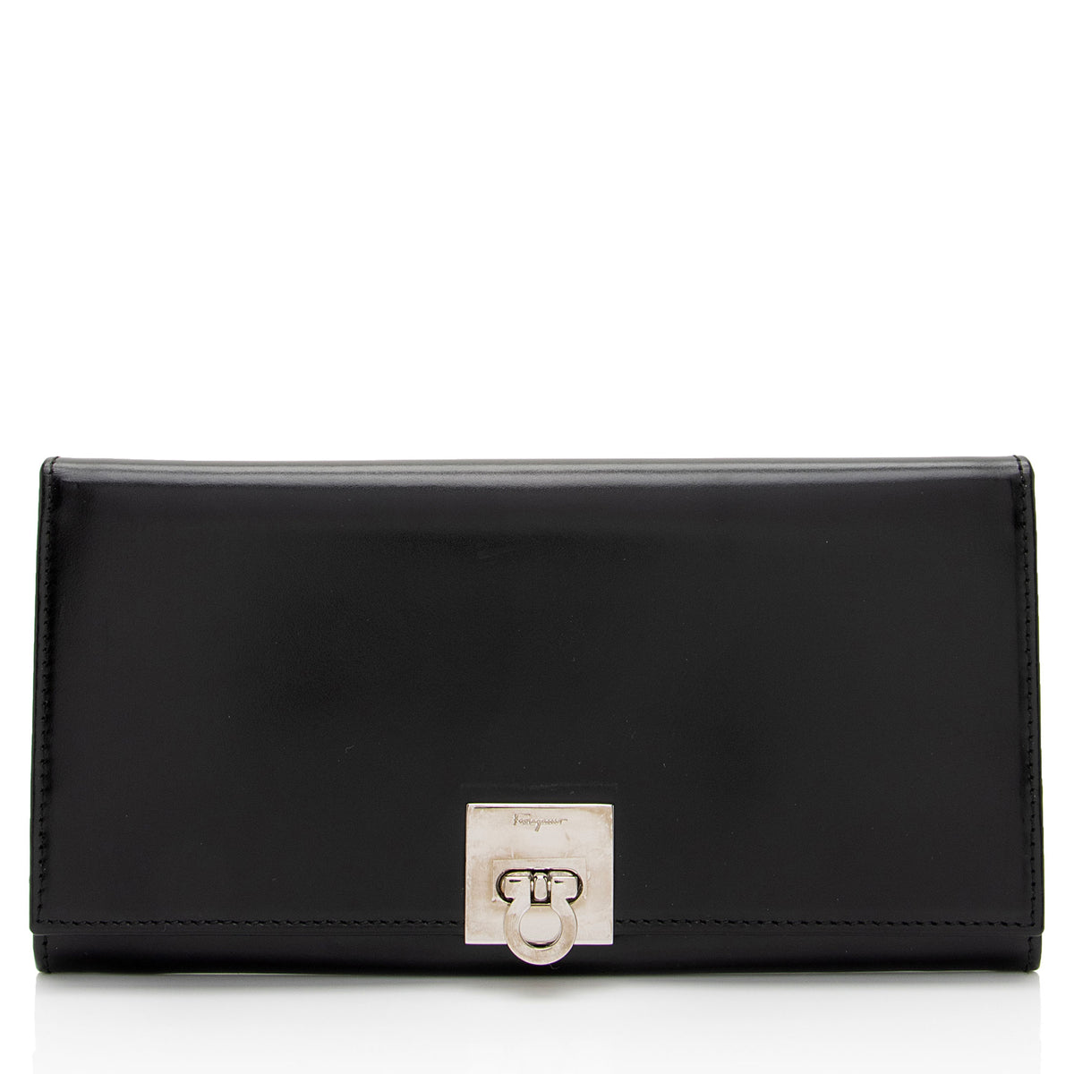 Salvatore Ferragamo Shiny Calfskin Gancini Long Wallet  display picture 3