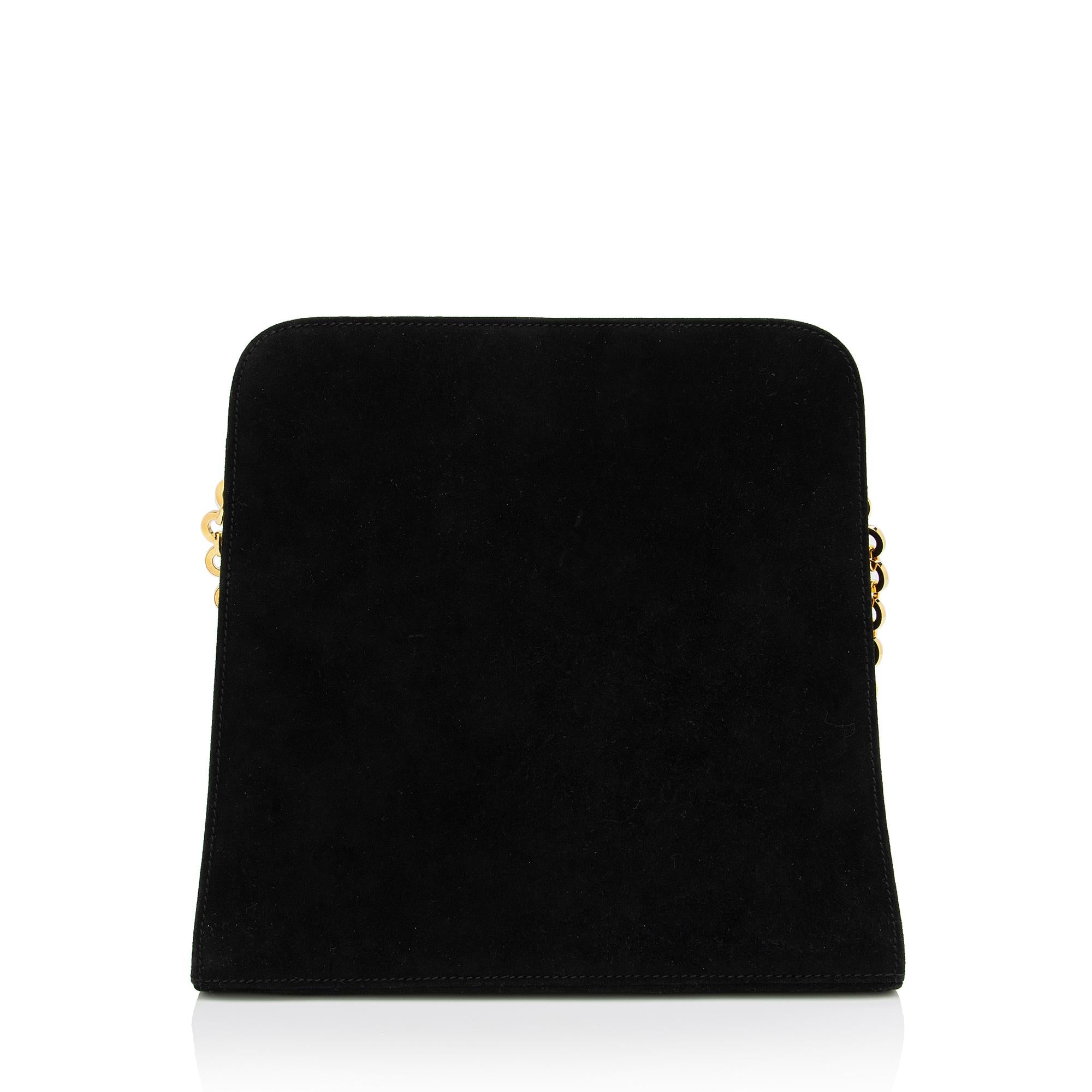 Salvatore Ferragamo Vintage Suede Gancini Diana Clutch (SHF-LVpKrs)
