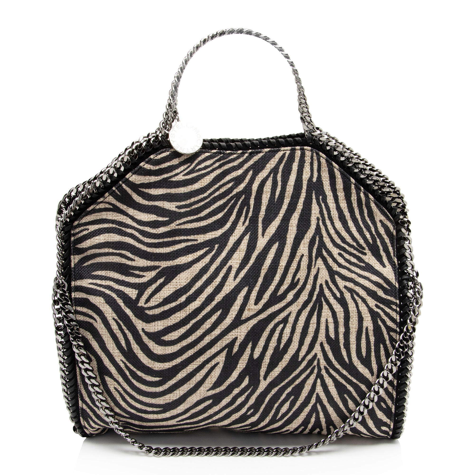 Stella McCartney Zebra Print Canvas Falabella Tote (SHF-IamA4D)