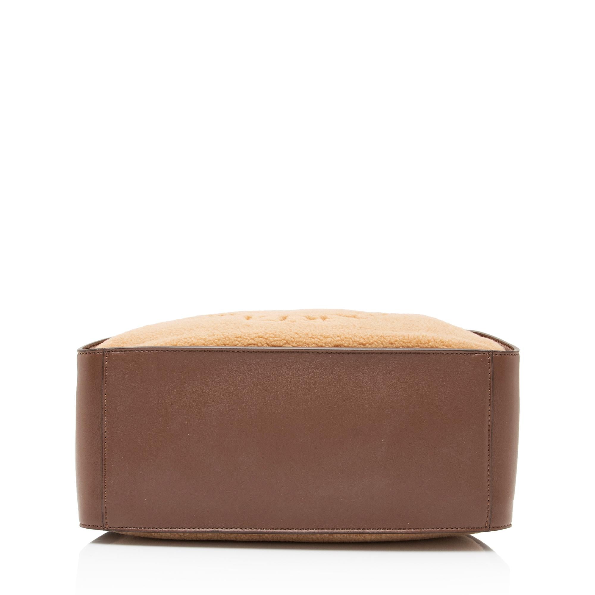 Stella McCartney Eco Alter Nappa Faux Shearling Logo Mini Tote (SHF-dMcHUb)