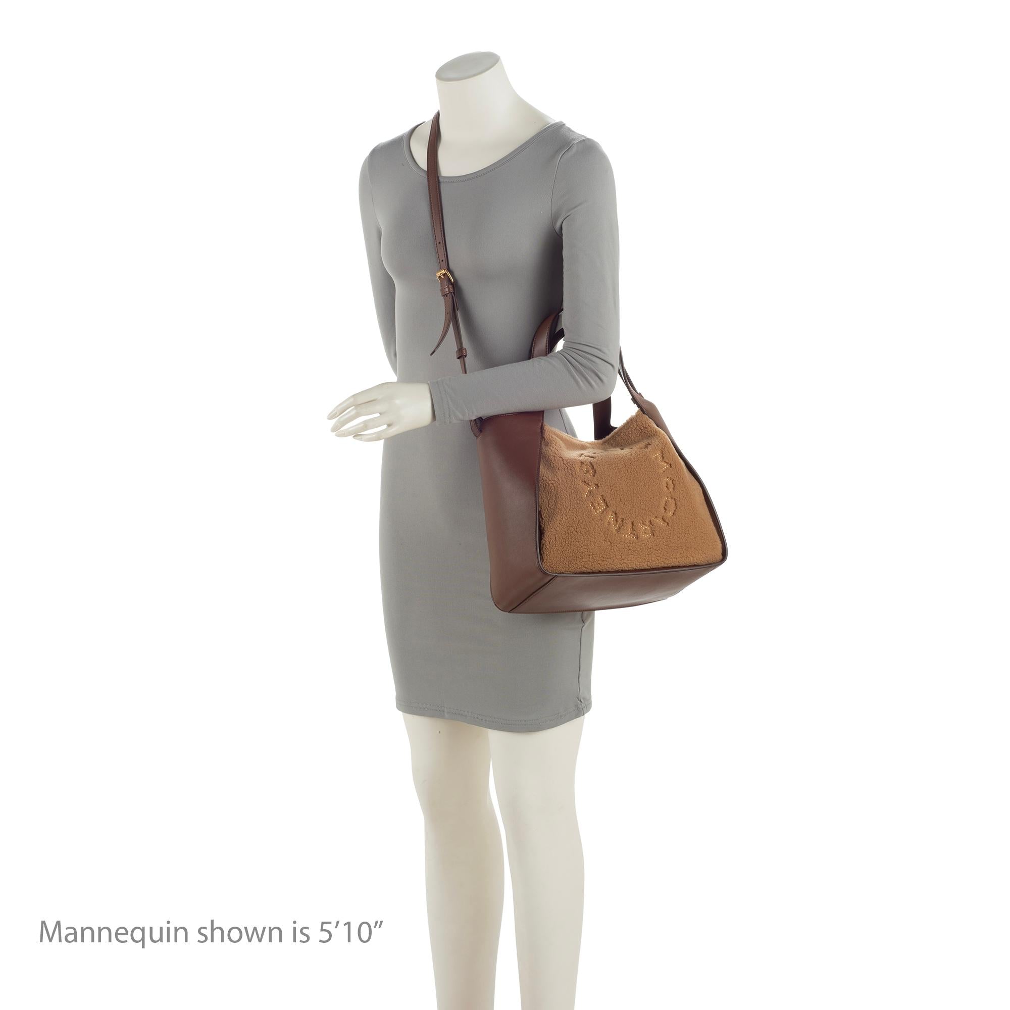 Stella McCartney Eco Alter Nappa Faux Shearling Logo Mini Tote (SHF-dMcHUb)