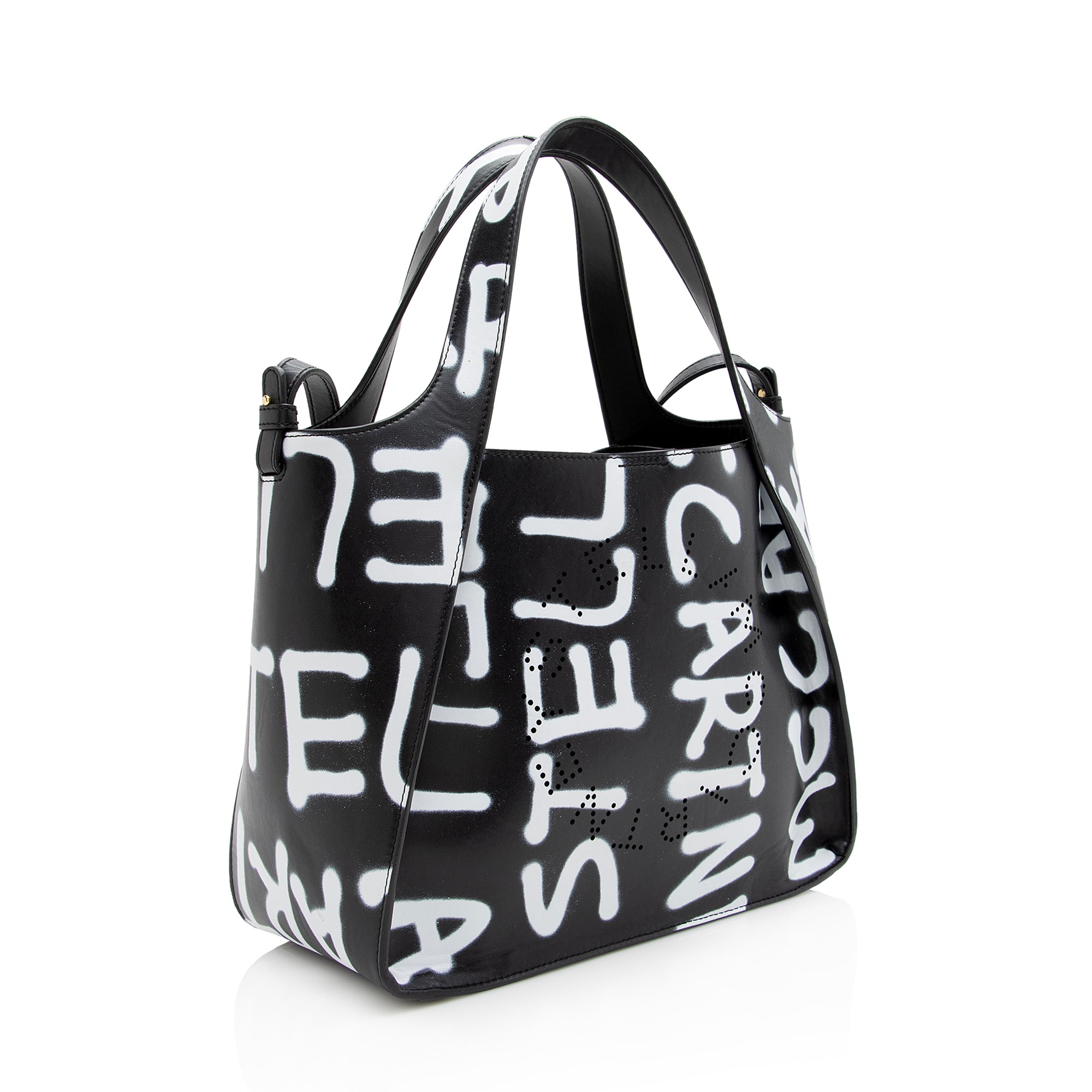 Stella McCartney Eco Alter Nappa Graffiti Logo Mini Tote (SHF-23003)