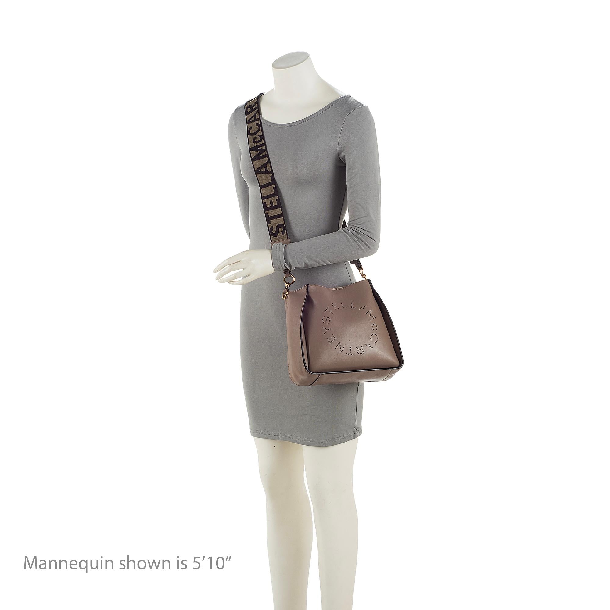 Stella McCartney Eco Alter Nappa Perforated Logo Mini Crossbody Bag (SHF-23374)