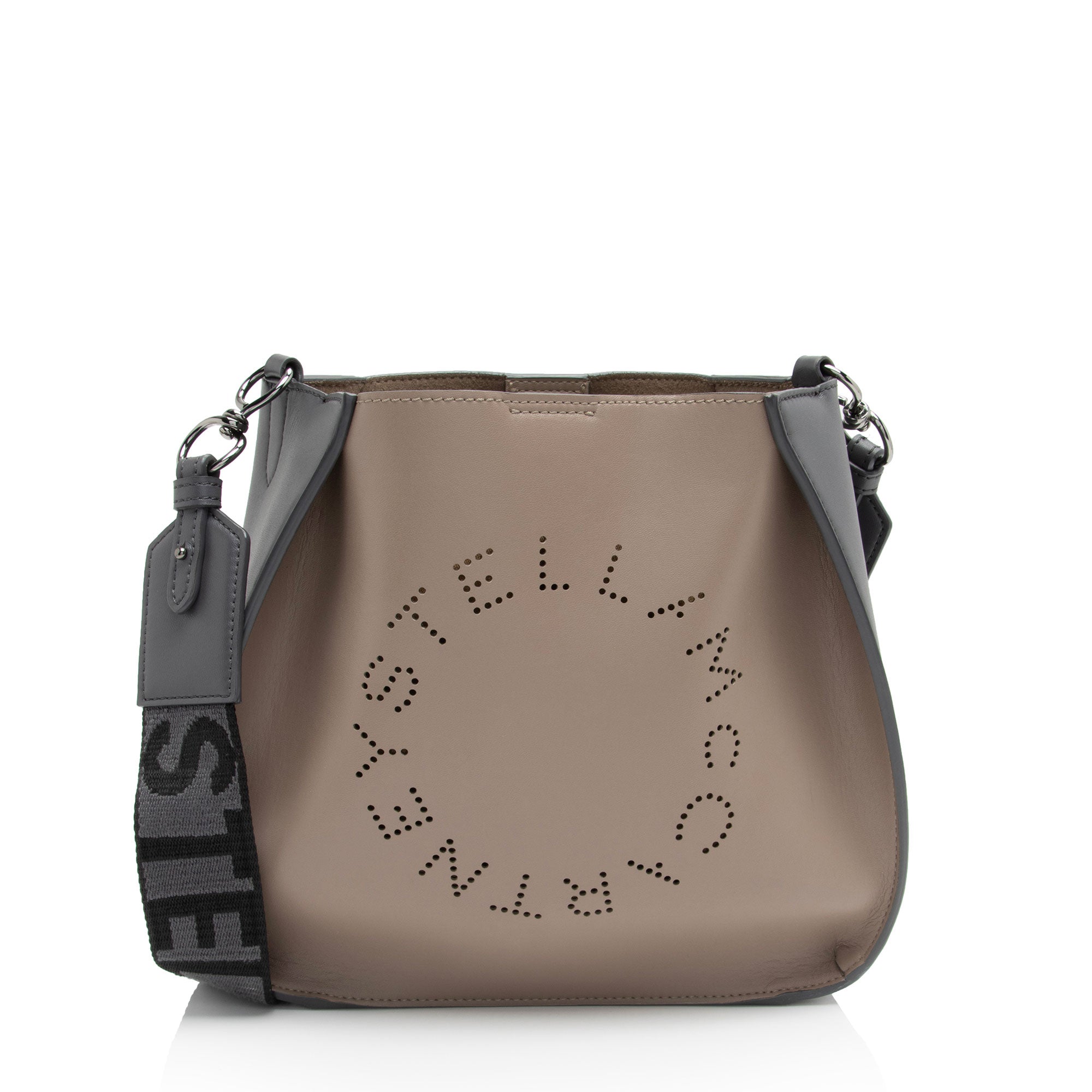 Stella McCartney Eco Alter Nappa Perforated Logo Mini Crossbody (SHF-K9g7PG)