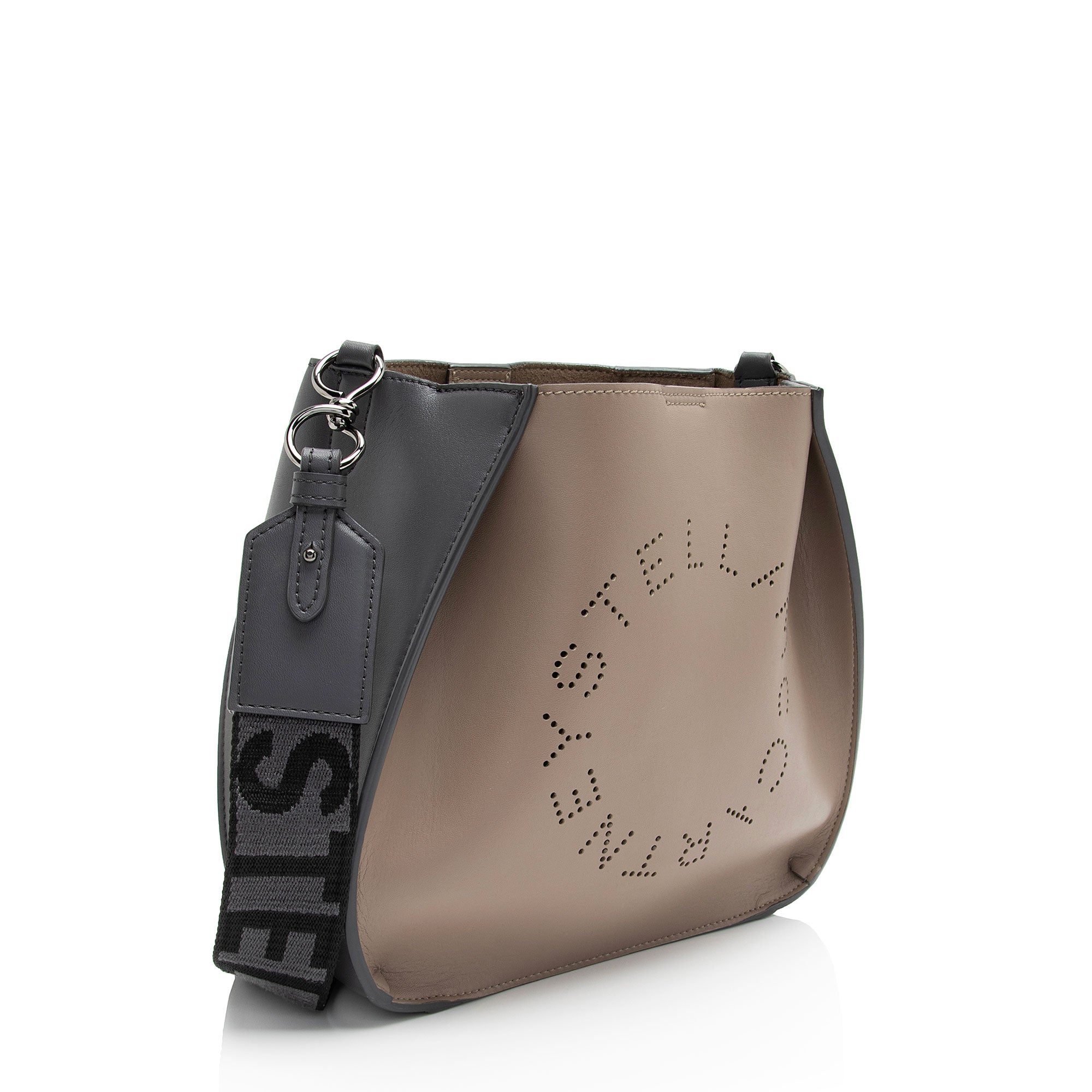 Stella McCartney Eco Alter Nappa Perforated Logo Mini Crossbody (SHF-K9g7PG)