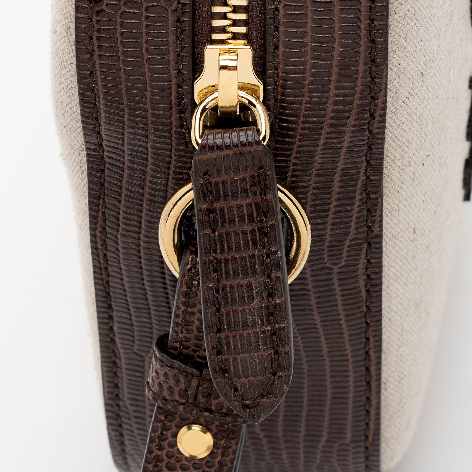 Stella McCartney Eco Canvas Perforated Logo Mini Camera Bag