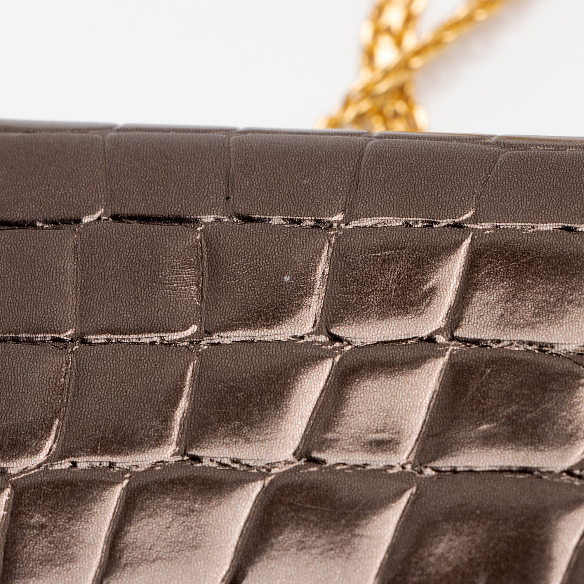 Stella McCartney Metallic Croc Embossed Faux Leather Crossbody (SHF-jT5Kb9)