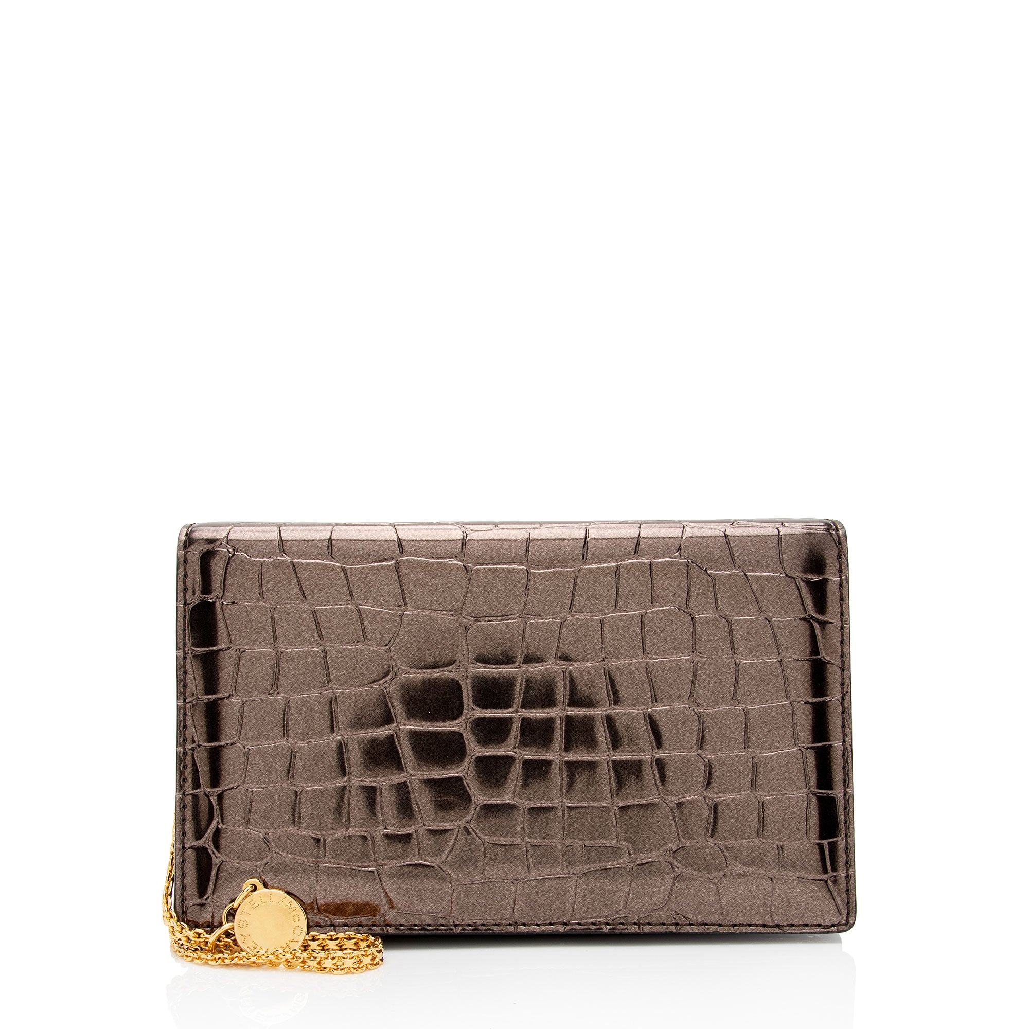 Stella McCartney Metallic Croc Embossed Faux Leather Crossbody (SHF-jT5Kb9)