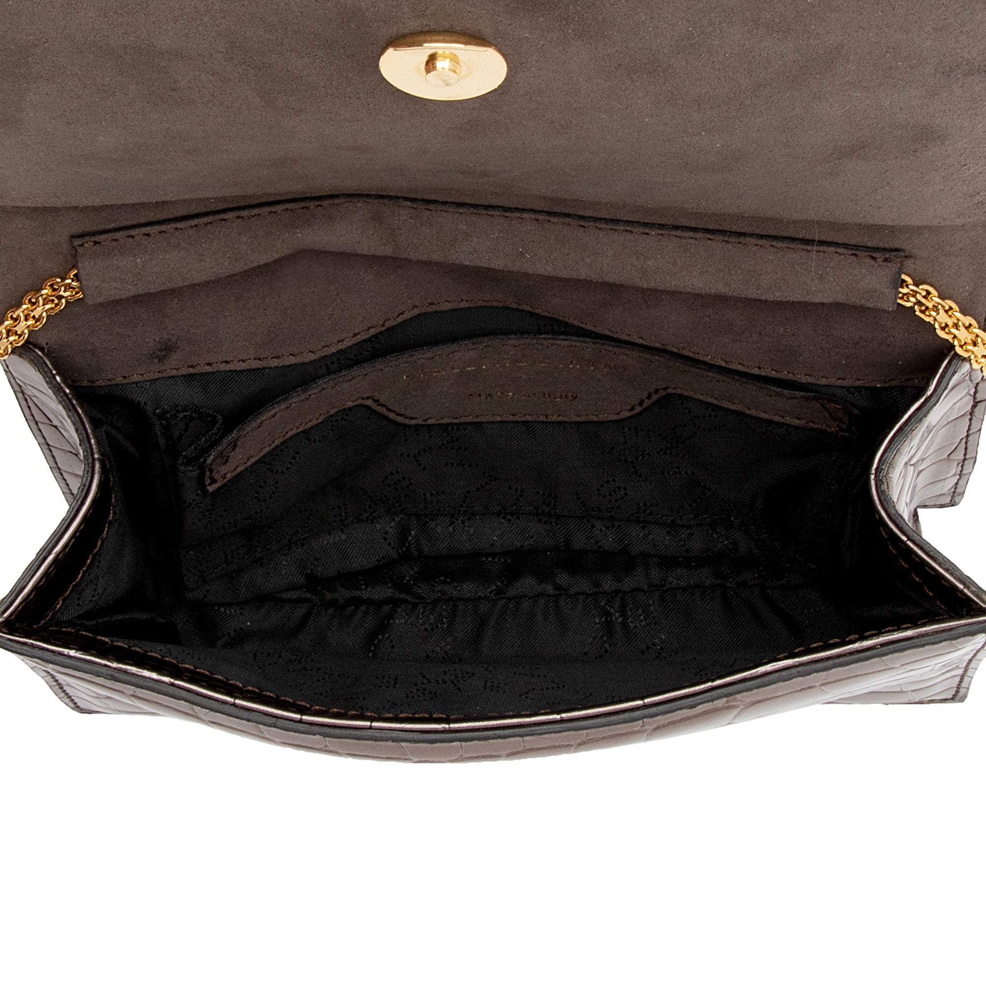 Stella McCartney Metallic Croc Embossed Faux Leather Crossbody (SHF-jT5Kb9)