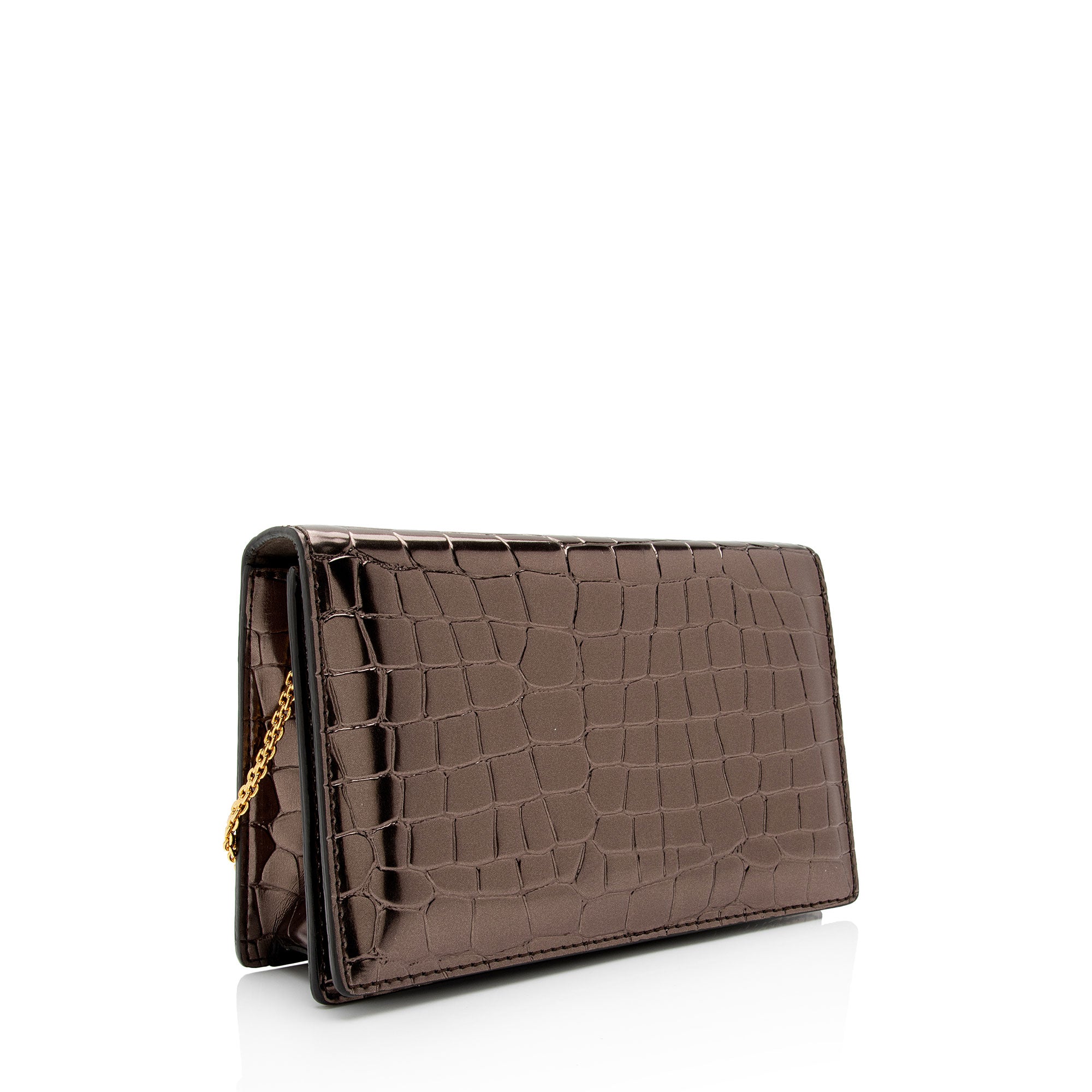 Stella McCartney Metallic Croc Embossed Faux Leather Crossbody (SHF-jT5Kb9)