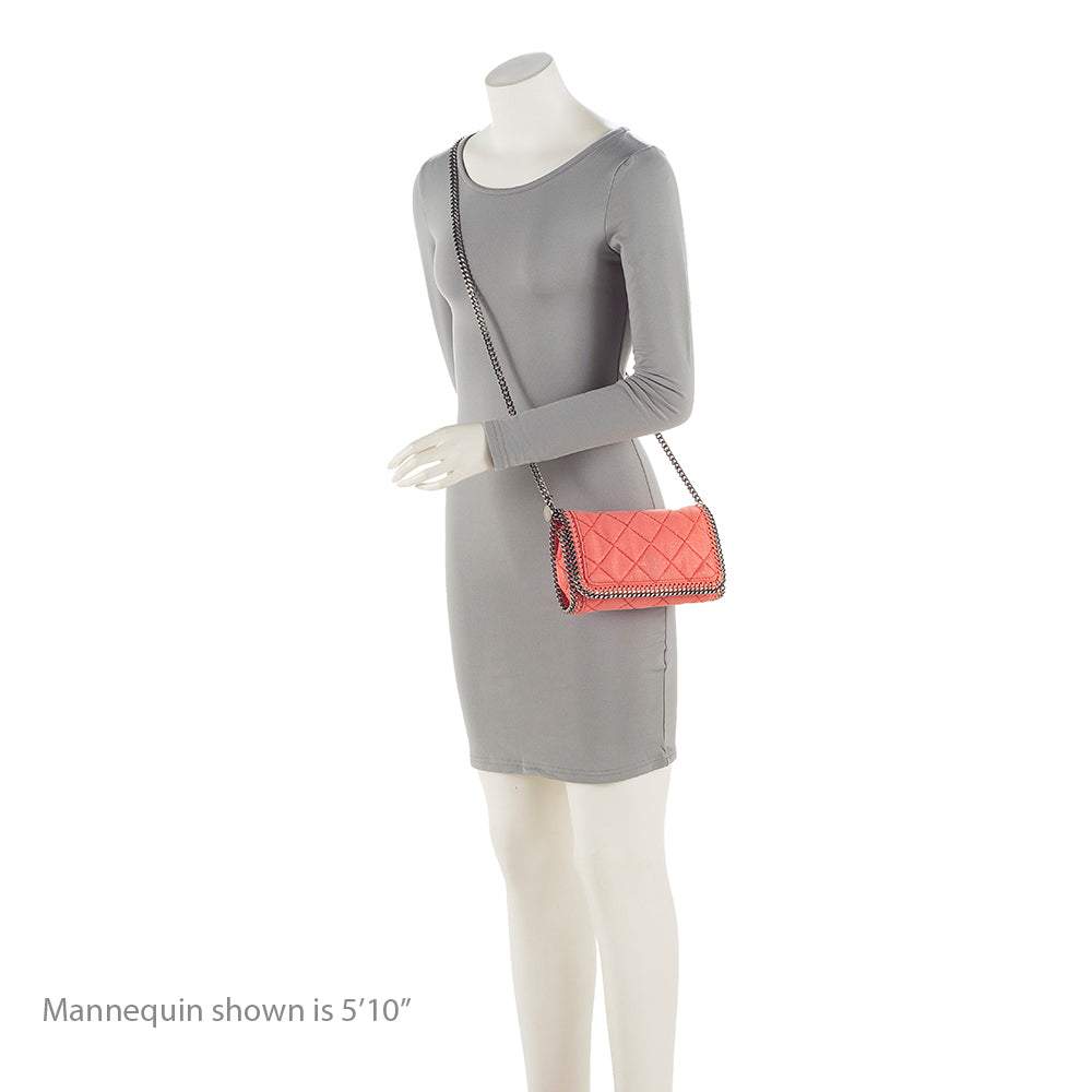 Stella McCartney Quilted Shaggy Deer Falabella Fold Over Large Clutch (SHF-22118)