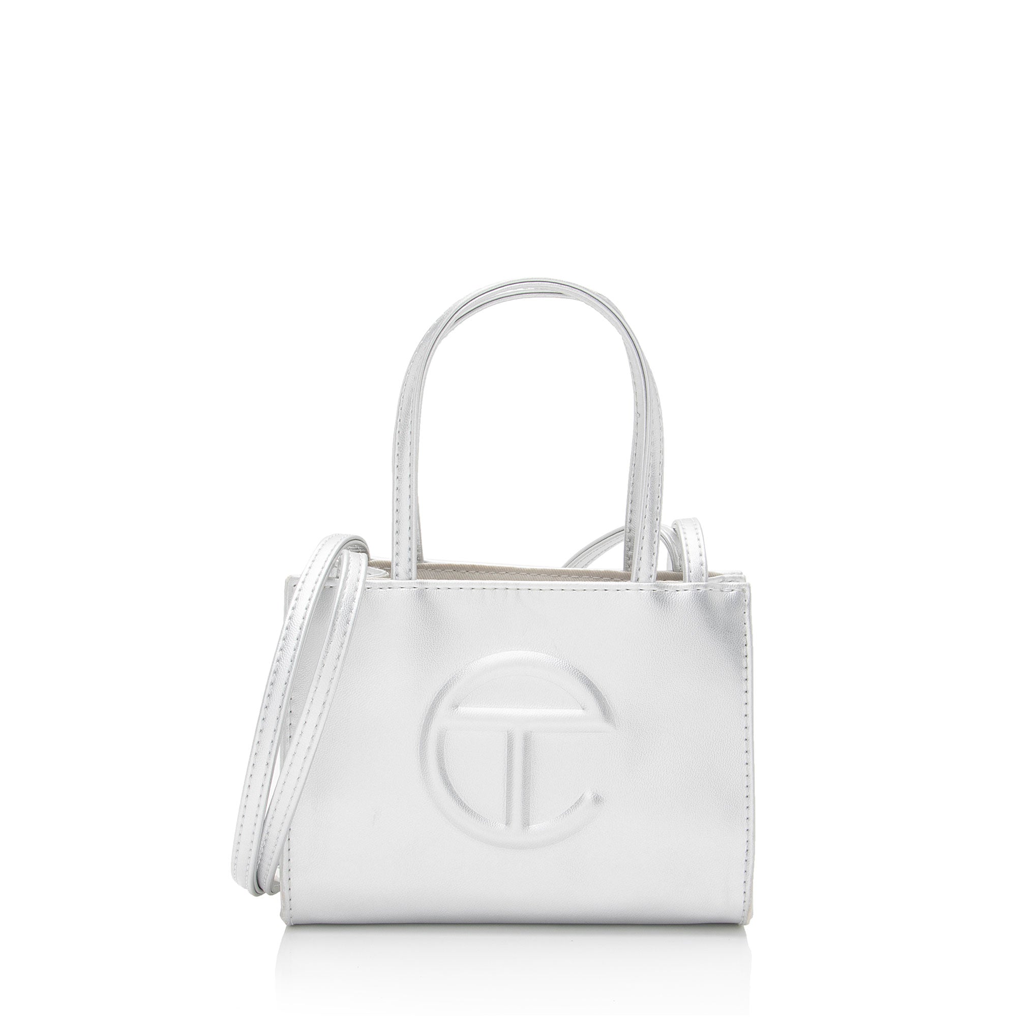 Telfar Metallic Faux Leather Small Shopping Tote (SHF-FJiHqF)