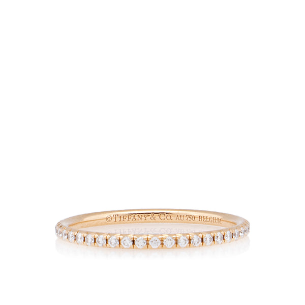 Tiffany & Co. 18k Gold Diamond Eternity Ring - Size 6 3/4 (SHF-izxVkM)
