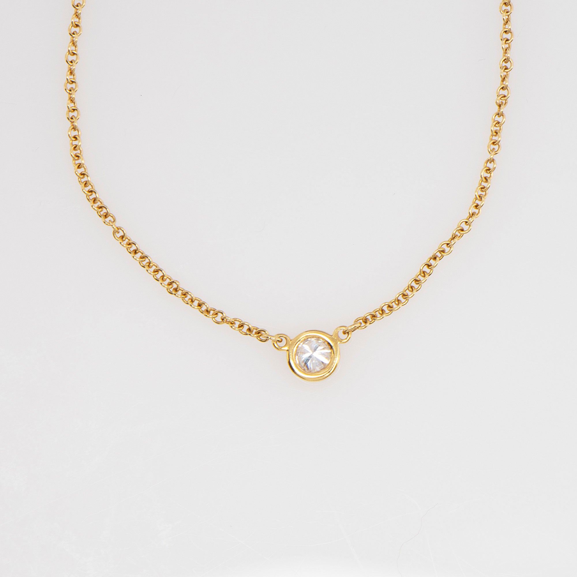 Tiffany & Co. 18k Gold Diamonds By The Yard Necklace (SHF-gWwcxF)