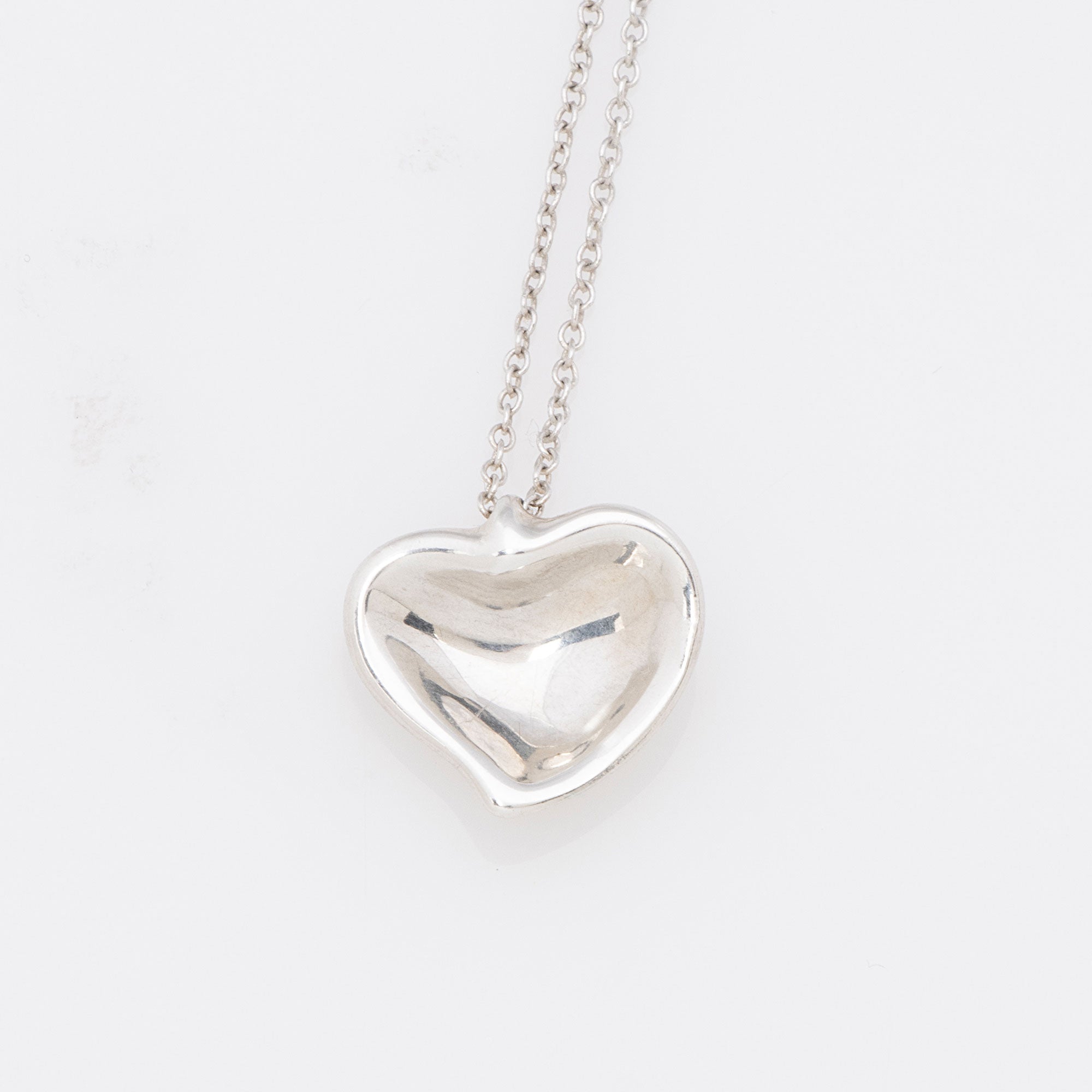 Tiffany & Co. Elsa Peretti Sterling Silver Curved Heart Necklace