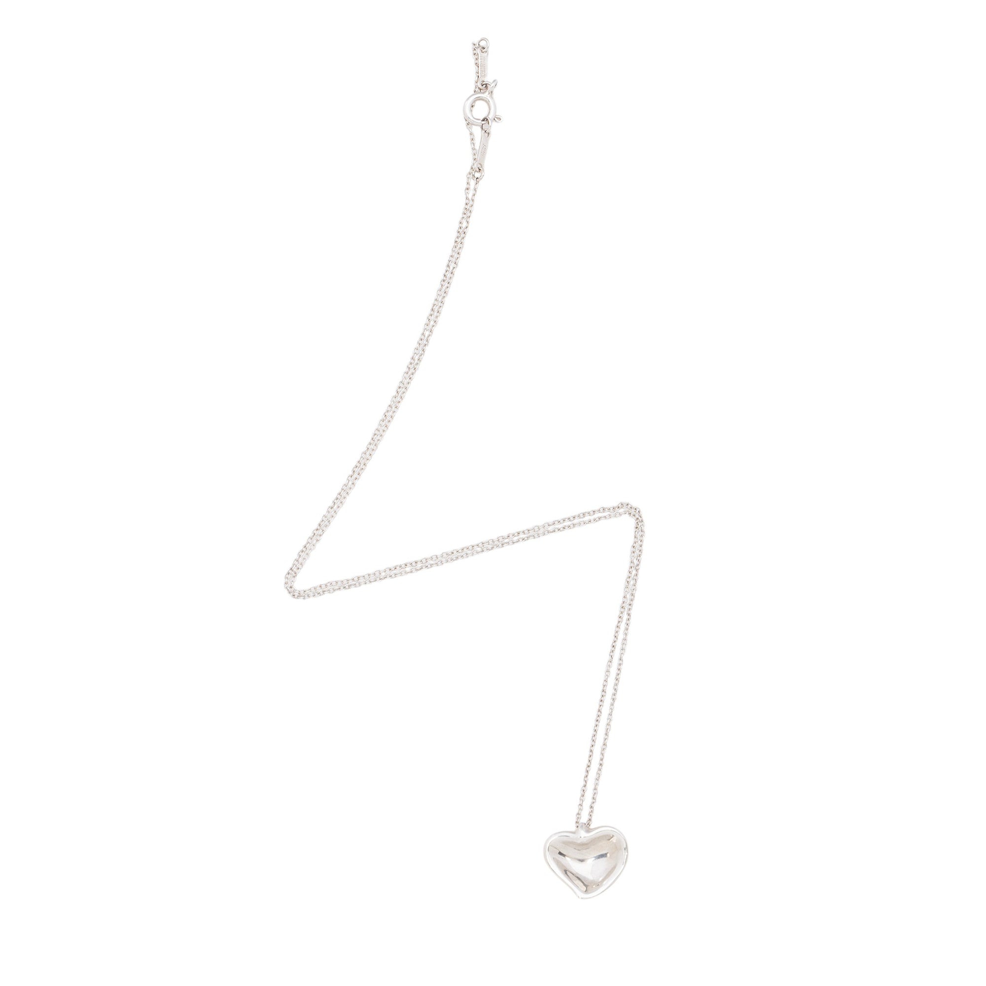 Tiffany & Co. Elsa Peretti Sterling Silver Curved Heart Necklace