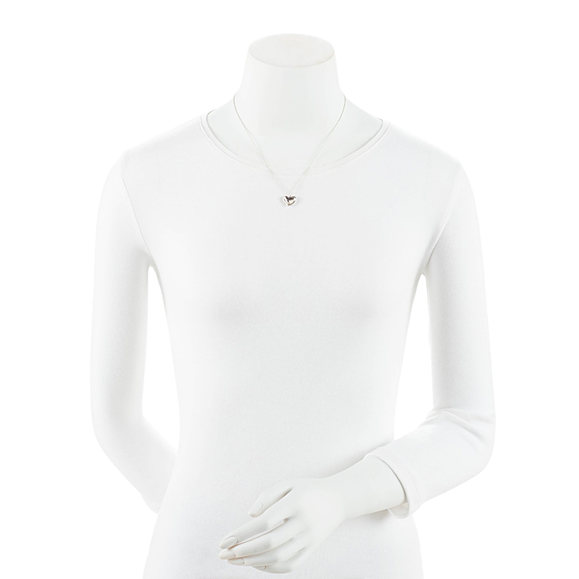 Tiffany & Co. Elsa Peretti Sterling Silver Curved Heart Necklace
