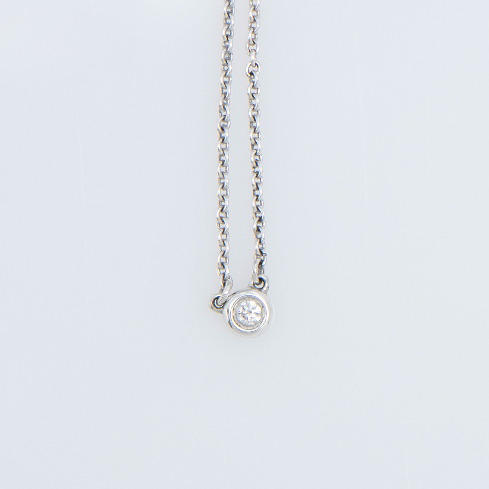 Tiffany & Co. Elsa Peretti Sterling Silver Diamonds By The Yard Single Diamond Necklace