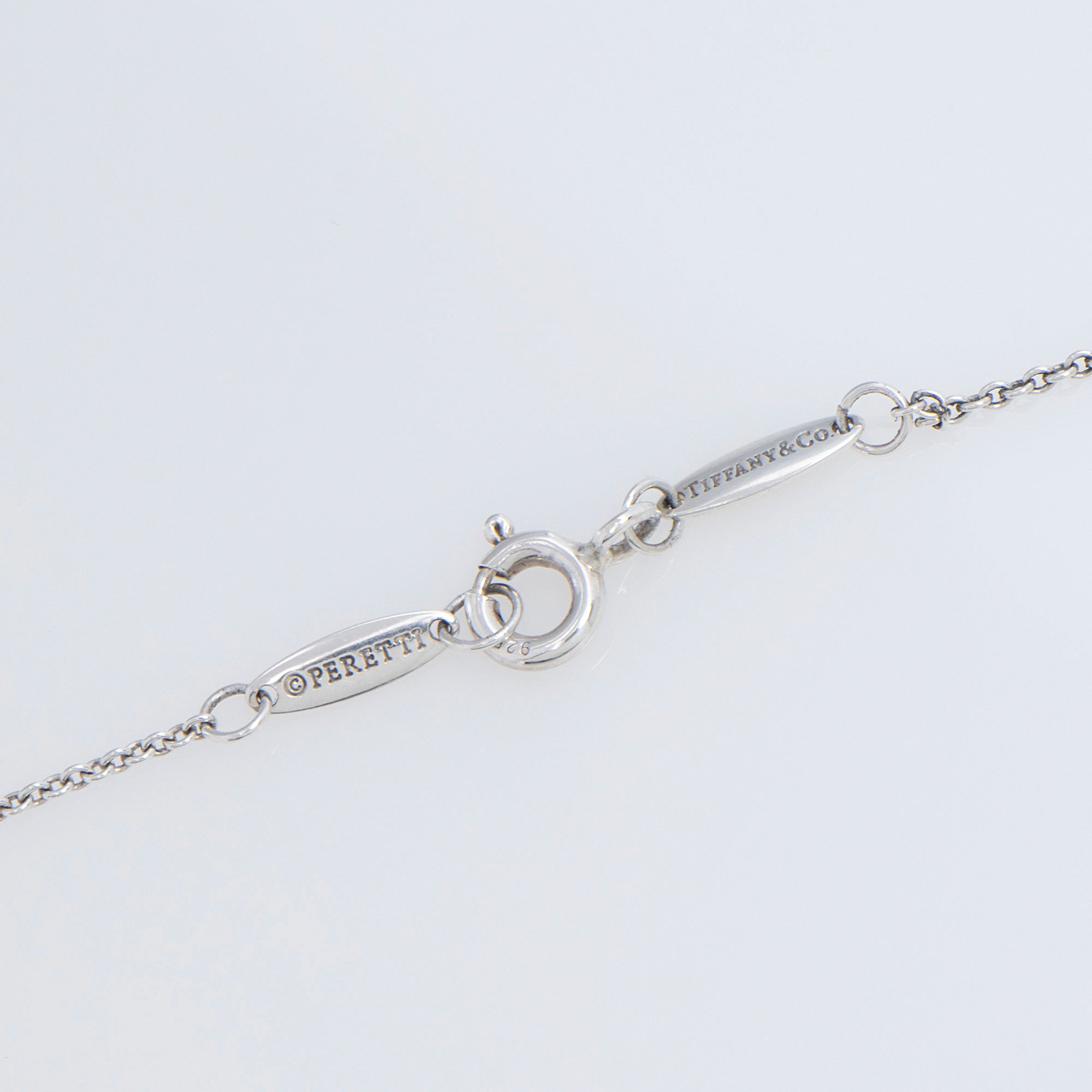 Tiffany & Co. Elsa Peretti Sterling Silver Diamonds By The Yard Single Diamond Necklace