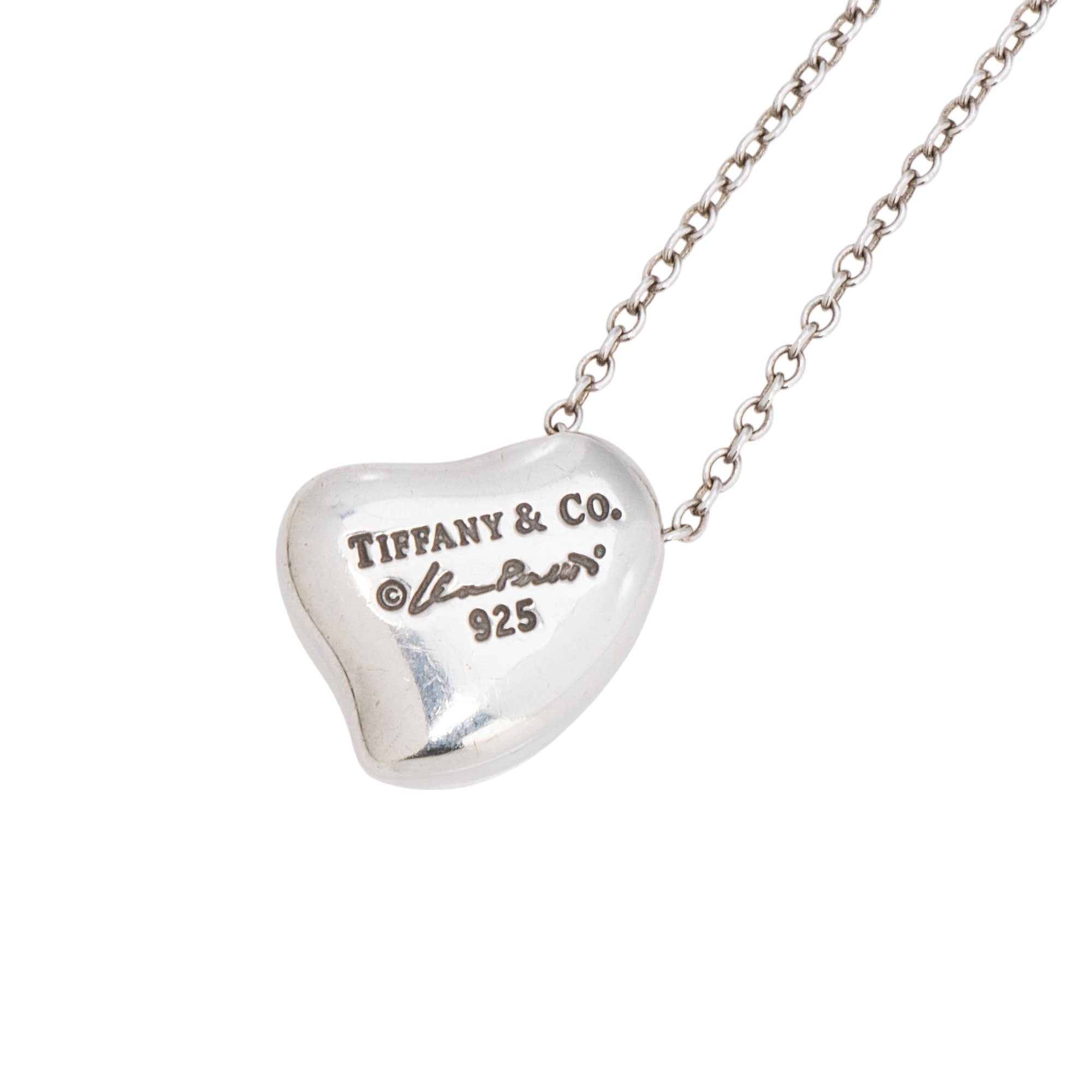 Tiffany & Co. Elsa Peretti Sterling Silver Full Heart Necklace