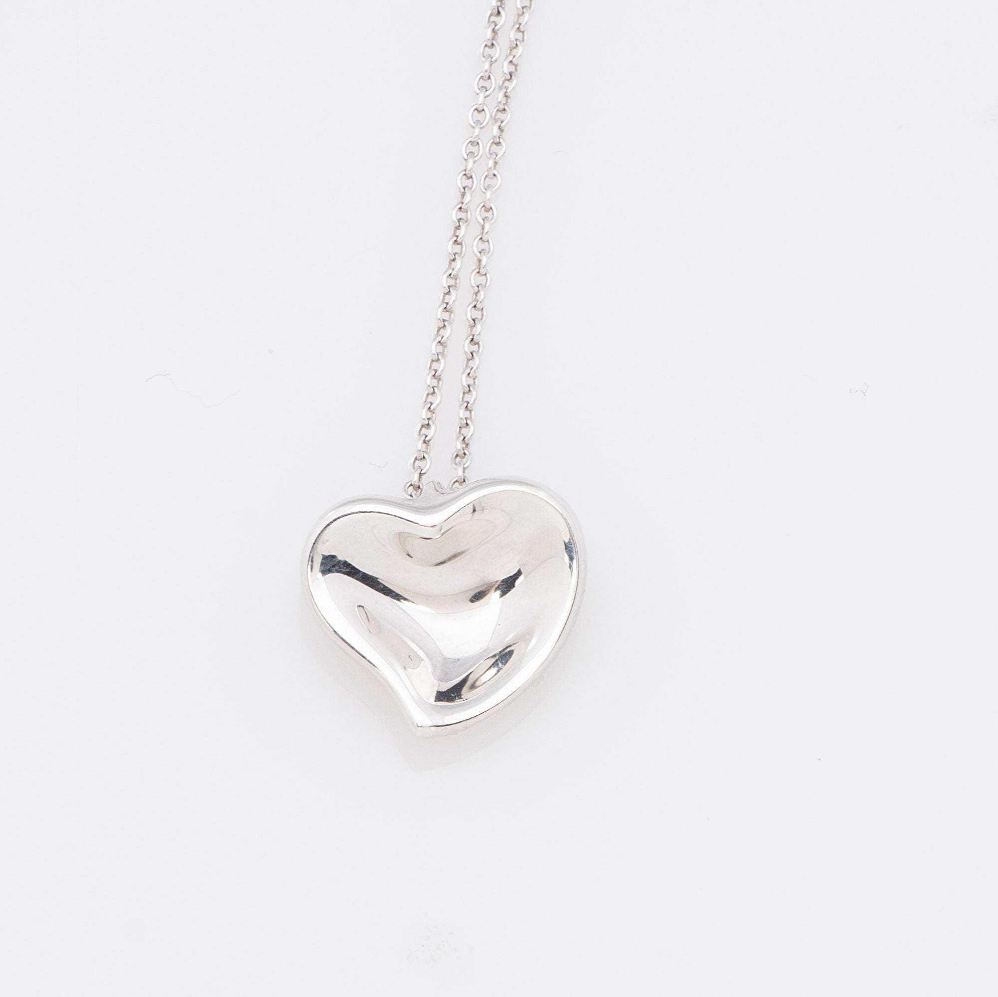 Tiffany & Co. Elsa Peretti Sterling Silver Full Heart Necklace