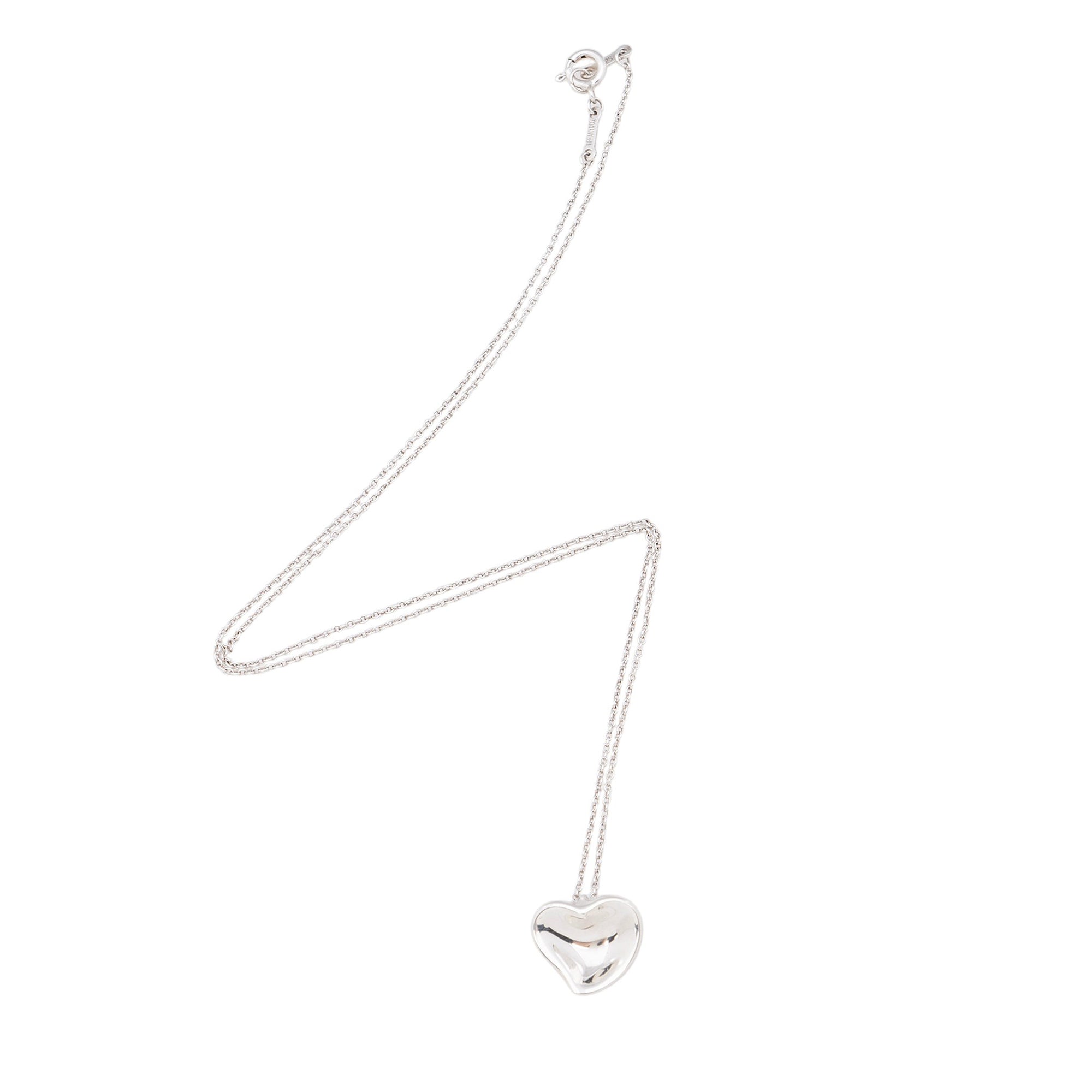 Tiffany & Co. Elsa Peretti Sterling Silver Full Heart Necklace