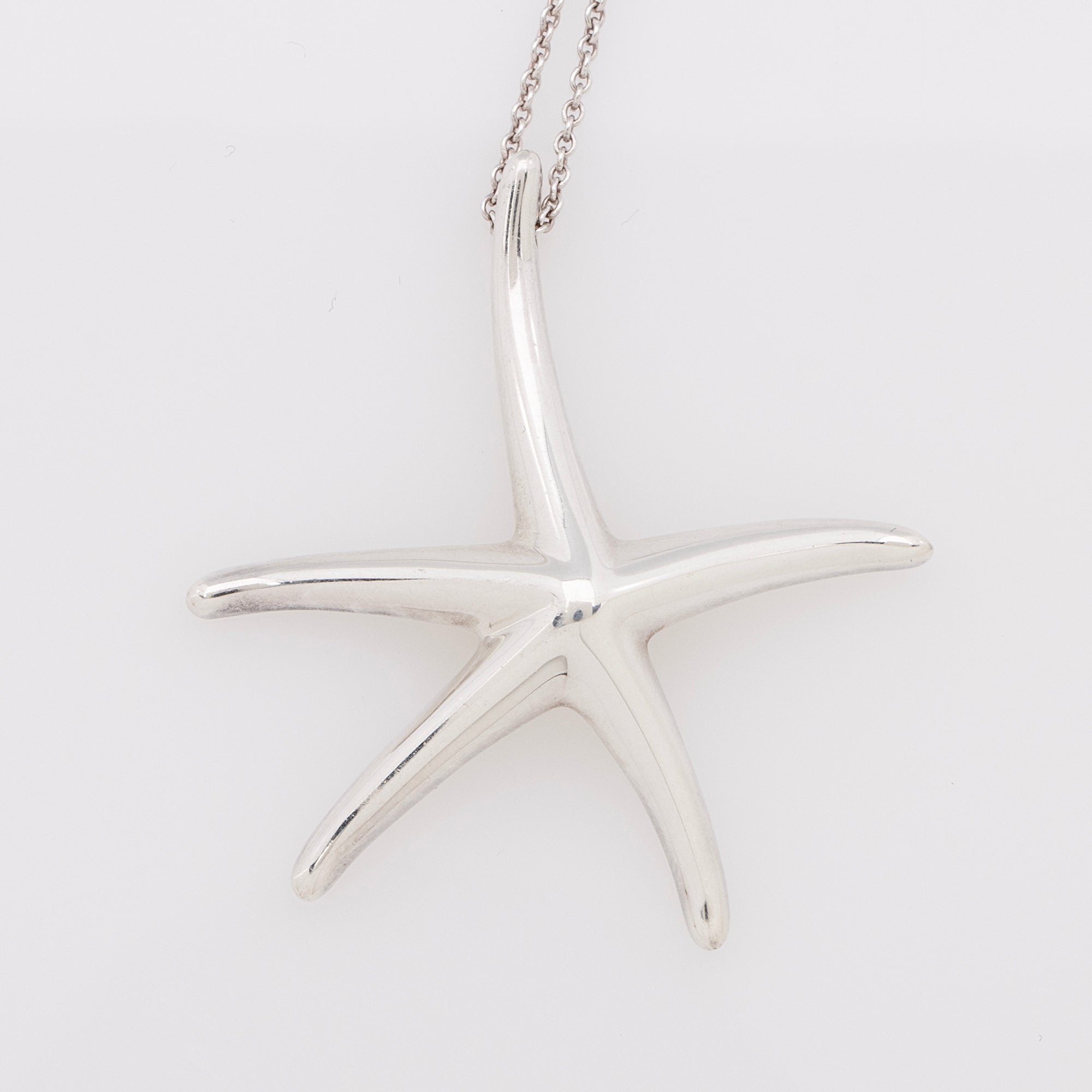 Tiffany & Co. Elsa Peretti Sterling Silver Large Starfish Pendant Necklace (SHF-C6oCtA)