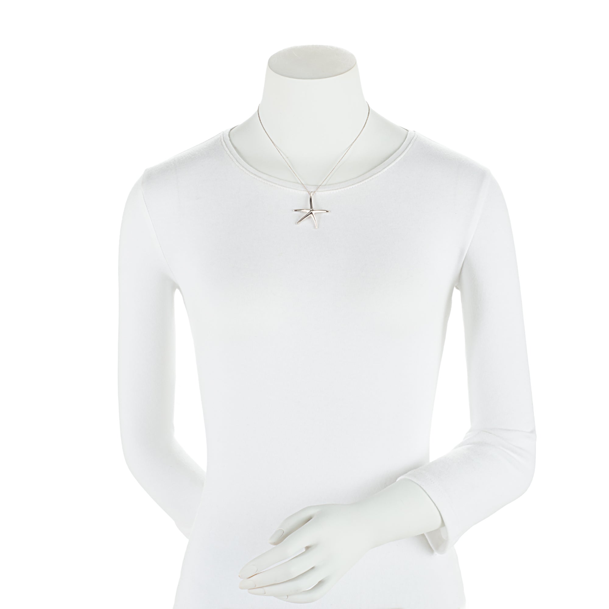 Tiffany & Co. Elsa Peretti Sterling Silver Large Starfish Pendant Necklace (SHF-C6oCtA)