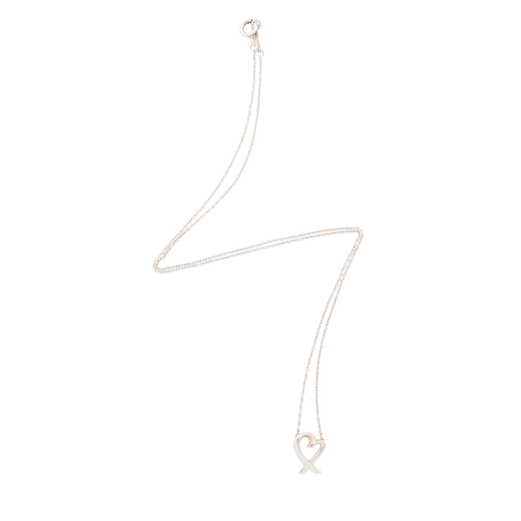 Tiffany & Co. Paloma Picasso Sterling Silver Loving Heart Necklace (SHF-wbxXT5)