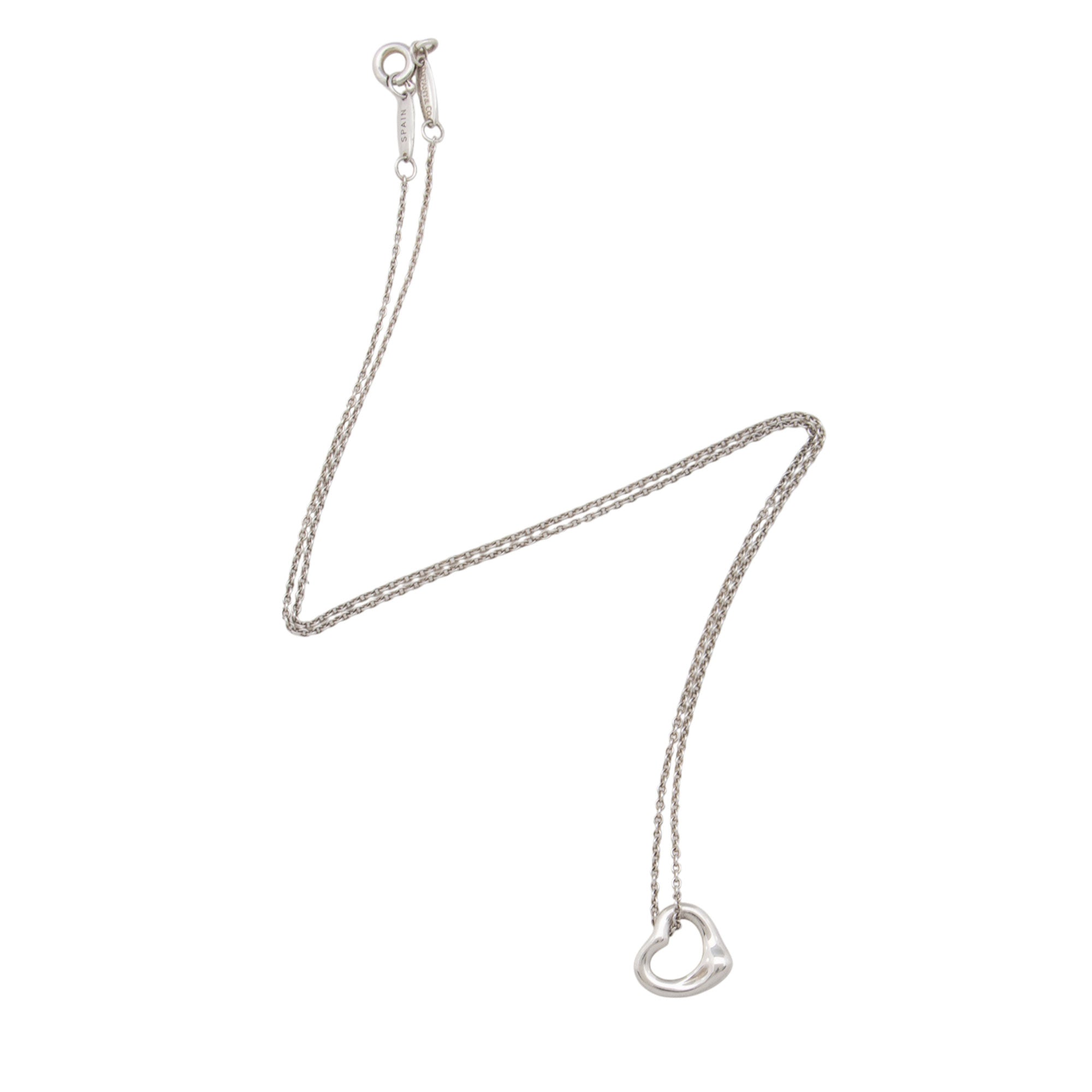 Tiffany & Co. Elsa Peretti Sterling Silver Open Heart 11mm Necklace