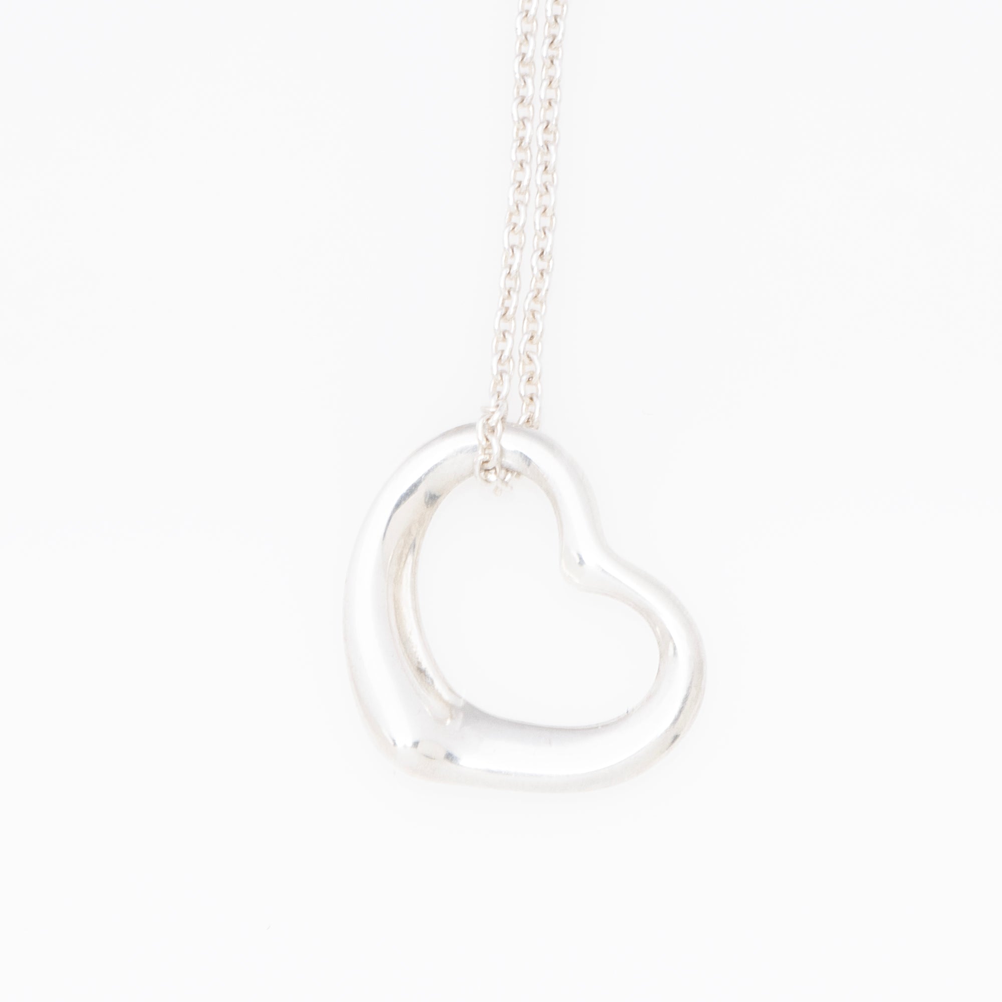 Tiffany & Co. Elsa Peretti Sterling Silver Open Heart 16mm Necklace