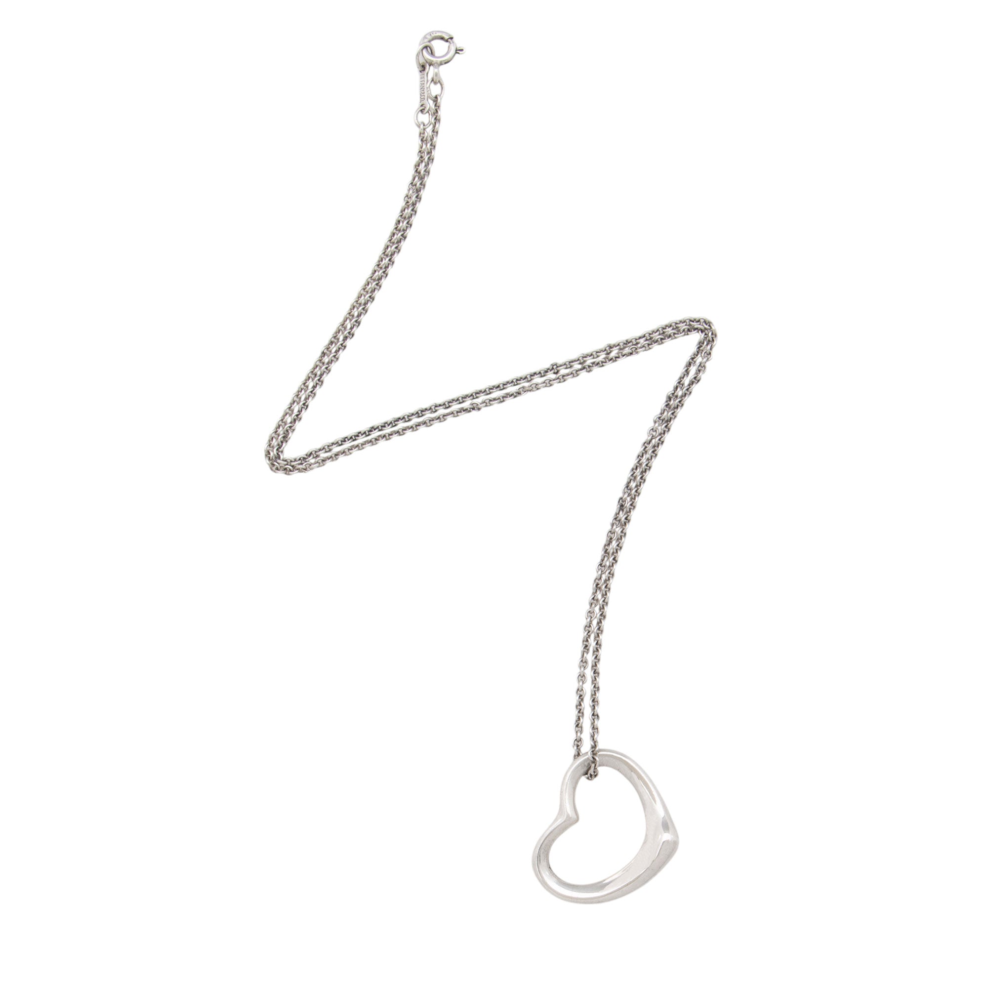 Tiffany & Co. Elsa Peretti Sterling Silver Open Heart 22mm Necklace