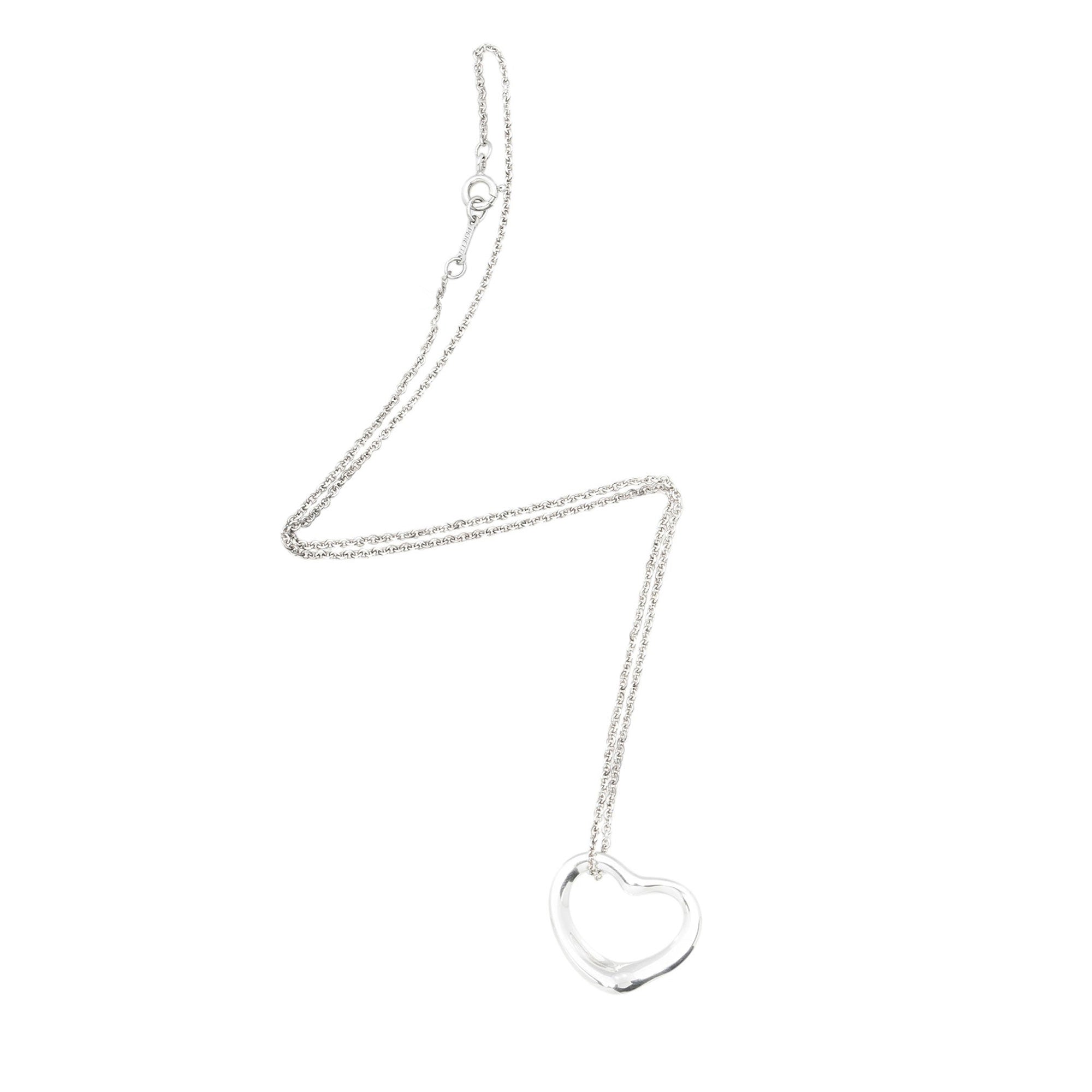 Tiffany & Co. Elsa Peretti Sterling Silver Open Heart 22mm Necklace