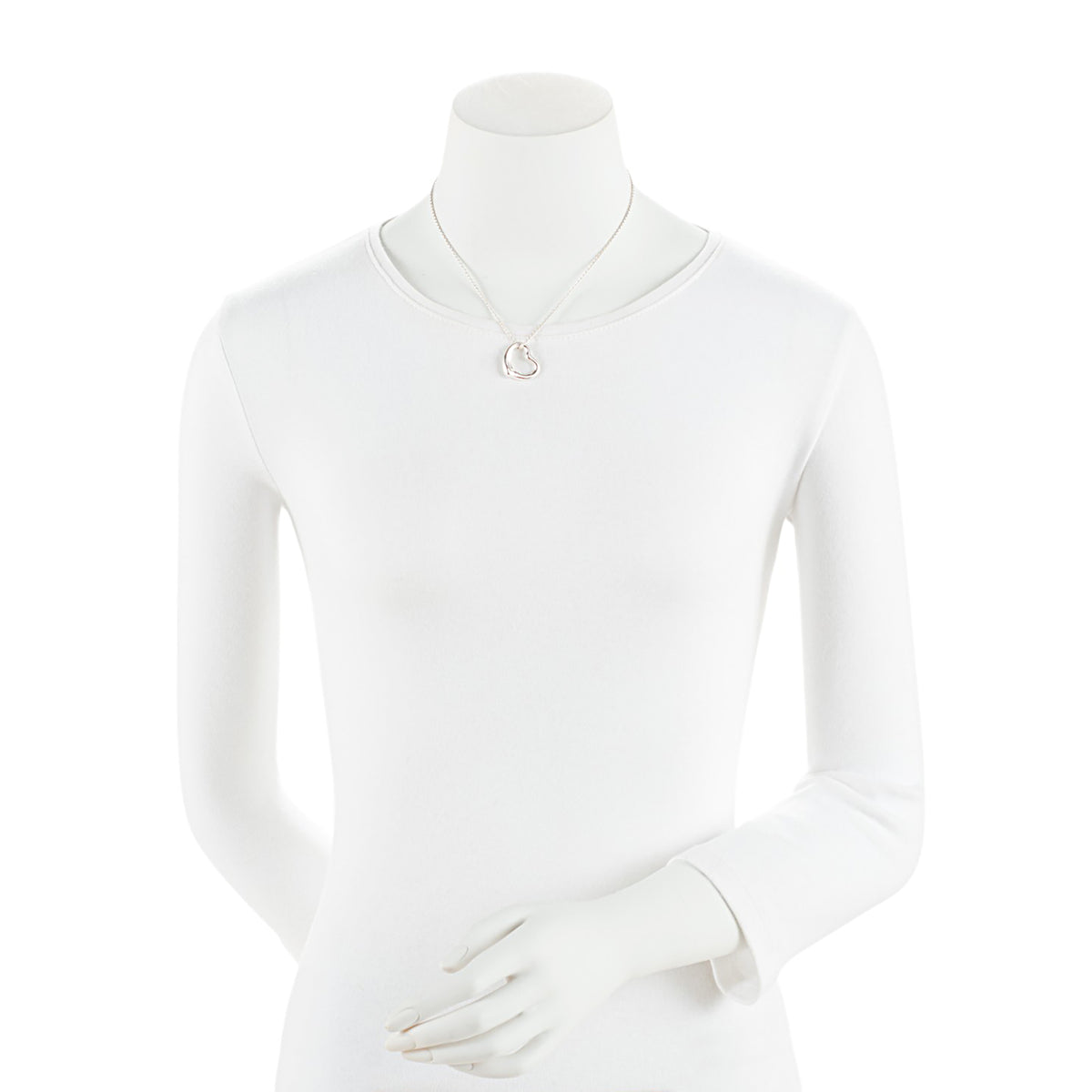 Tiffany & Co. Elsa Peretti Sterling Silver Open Heart 22mm Necklace