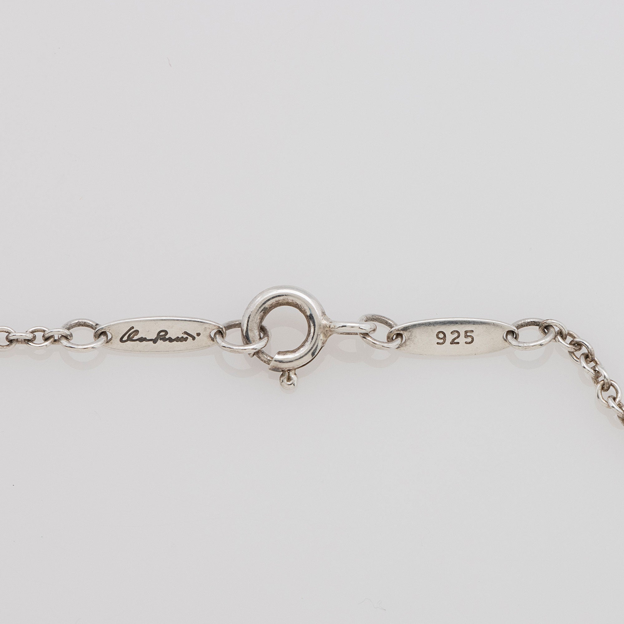 Tiffany & Co. Elsa Peretti Sterling Silver Open Heart Medium Necklace (SHF-qTnUjK)