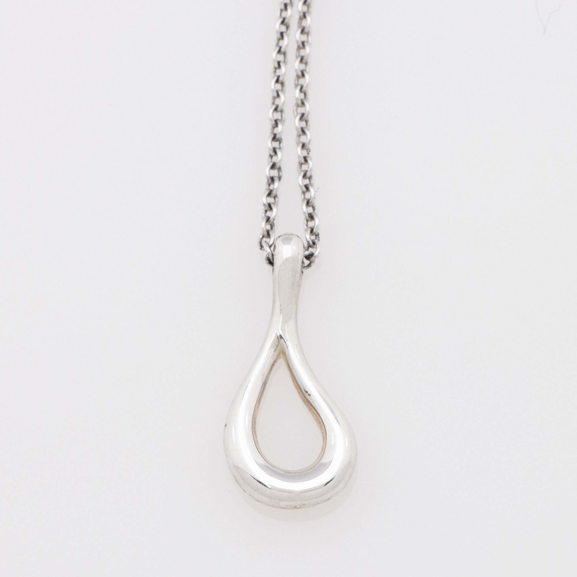 Tiffany & Co. Elsa Peretti Sterling Silver Open Teardrop Necklace