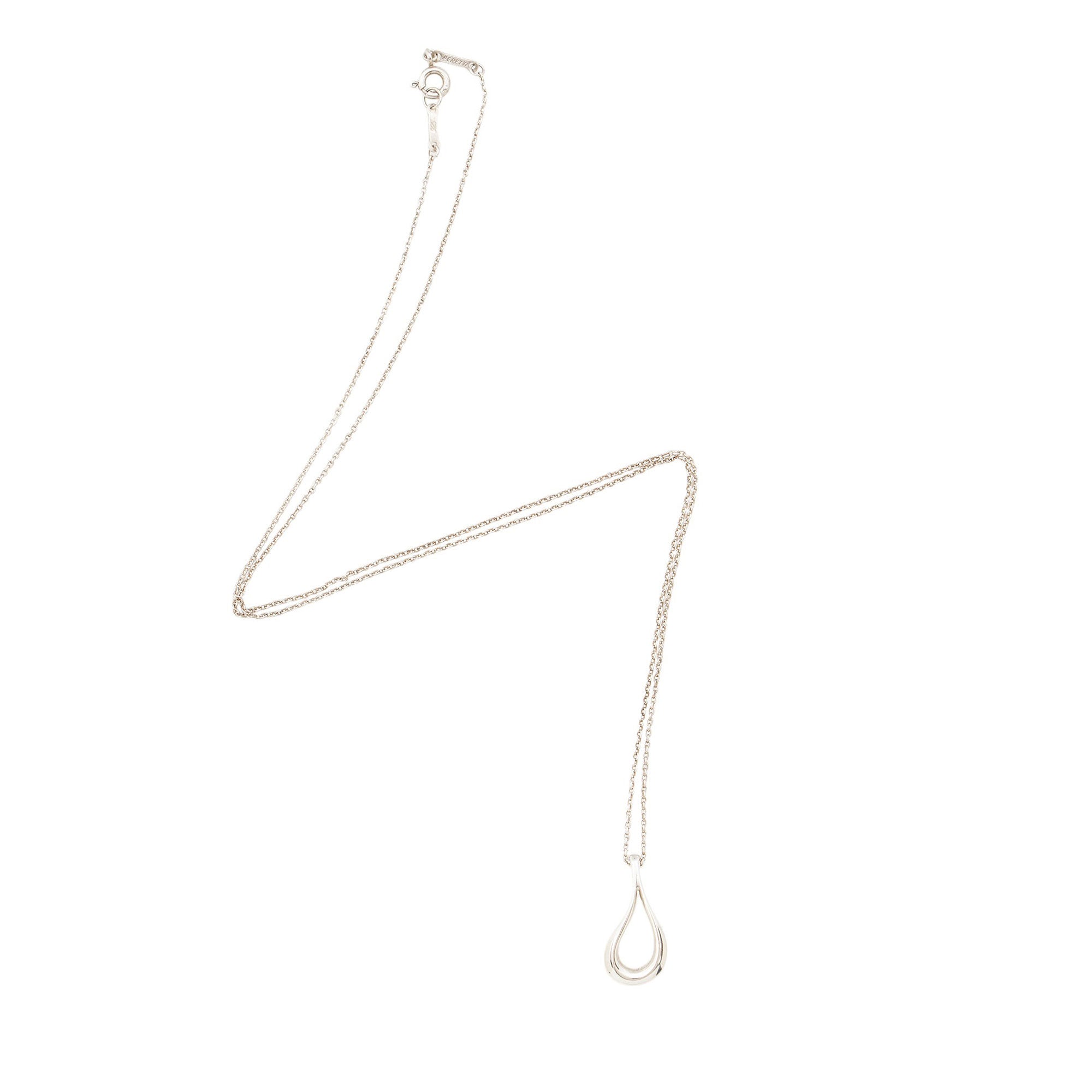 Tiffany & Co. Elsa Peretti Sterling Silver Open Teardrop Necklace