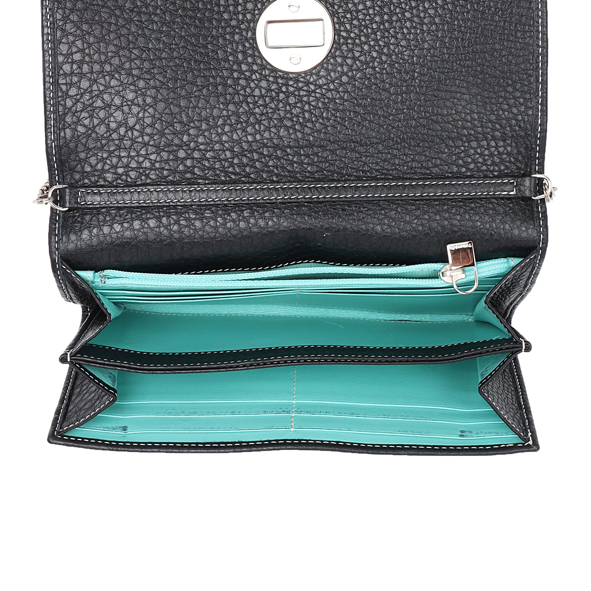 Tiffany & Co. Leather Turnlock Wallet on Chain Bag (SHF-kkN8kO)