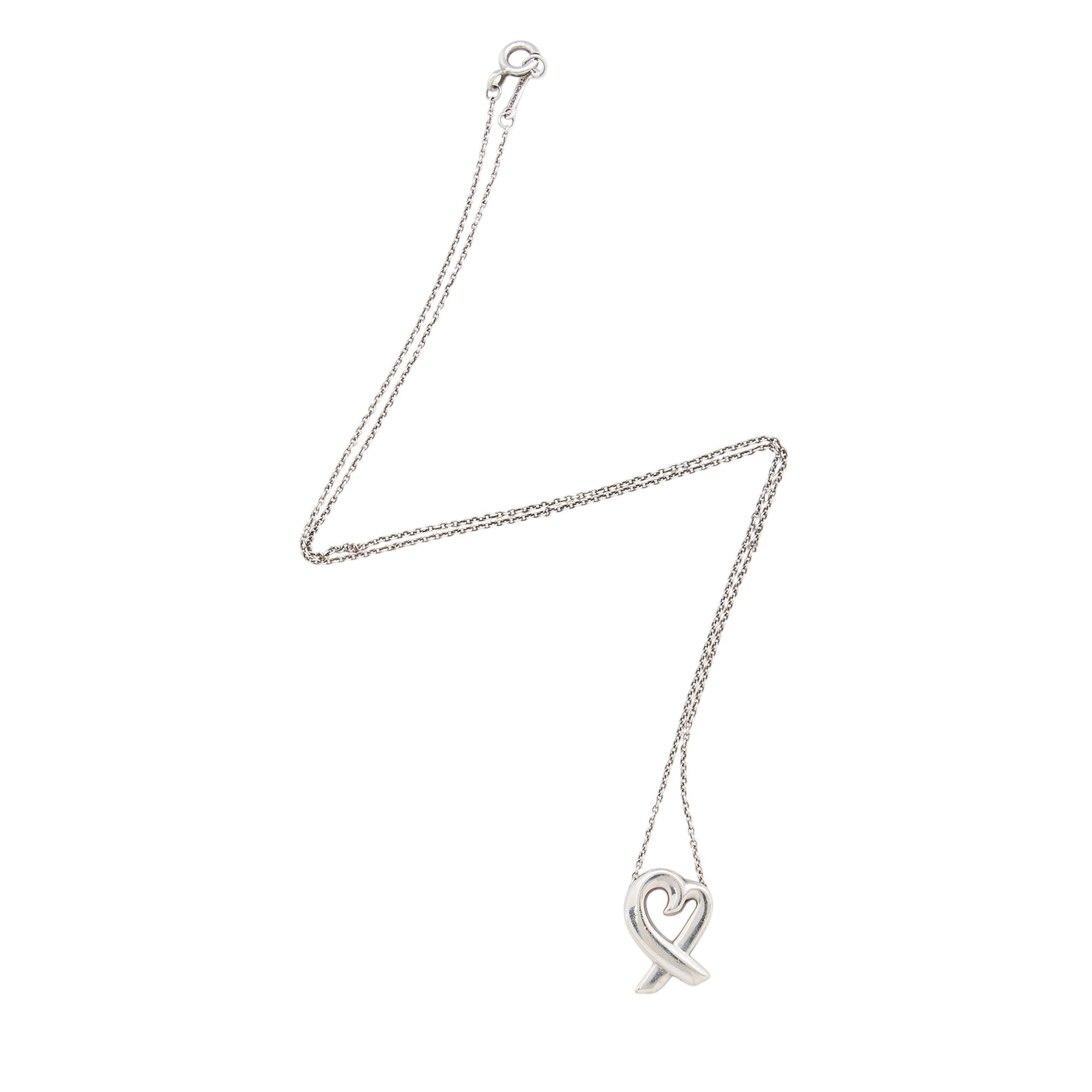 Tiffany & Co. Paloma Picasso Sterling Silver Loving Heart Necklace (SHF-xZZeFN)