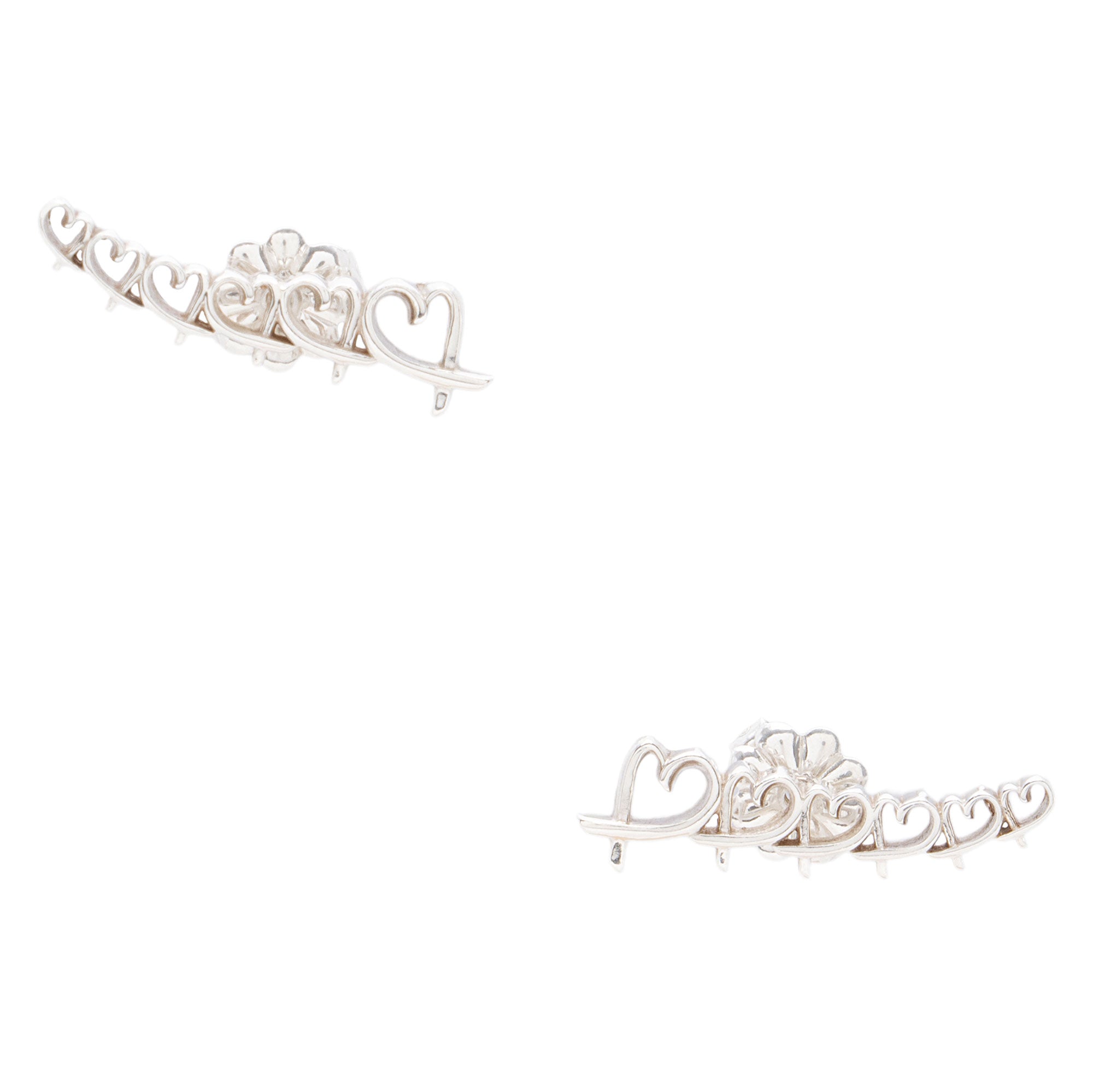 Tiffany & Co. Paloma Picasso Sterling Silver Loving Hearts Climber Earrings (SHF-KaGy1b)