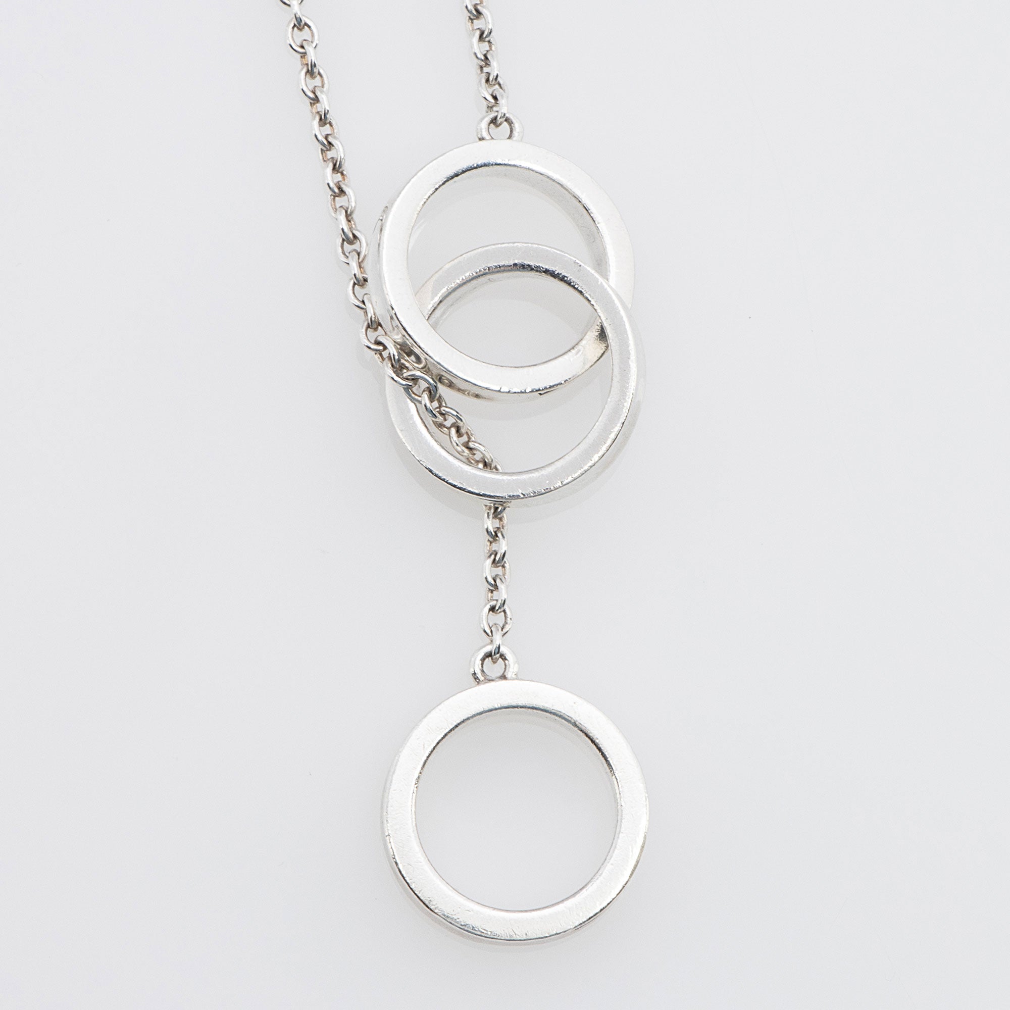 Tiffany & Co. Sterling Silver 1837 Interlocking Circles Lariat Necklace