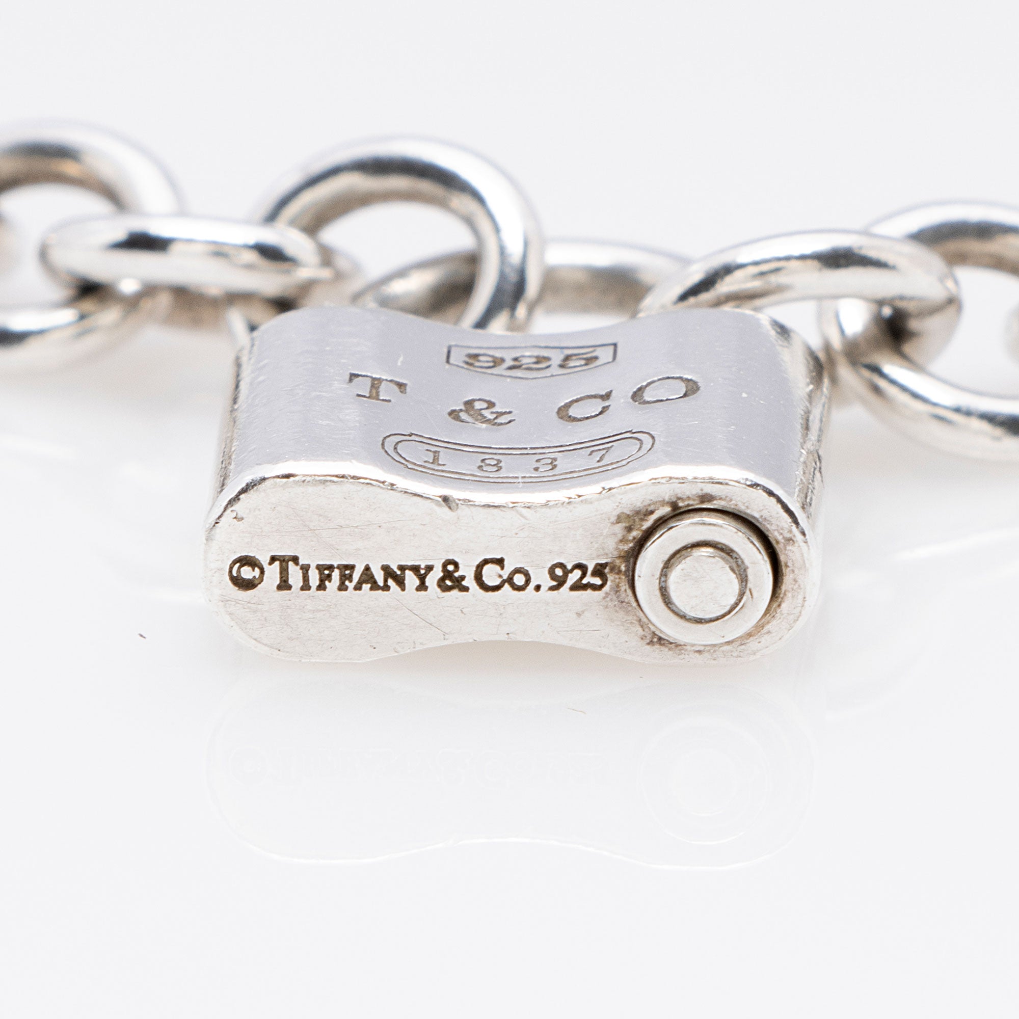 Tiffany & Co. Sterling Silver 1837 Padlock Chain Necklace