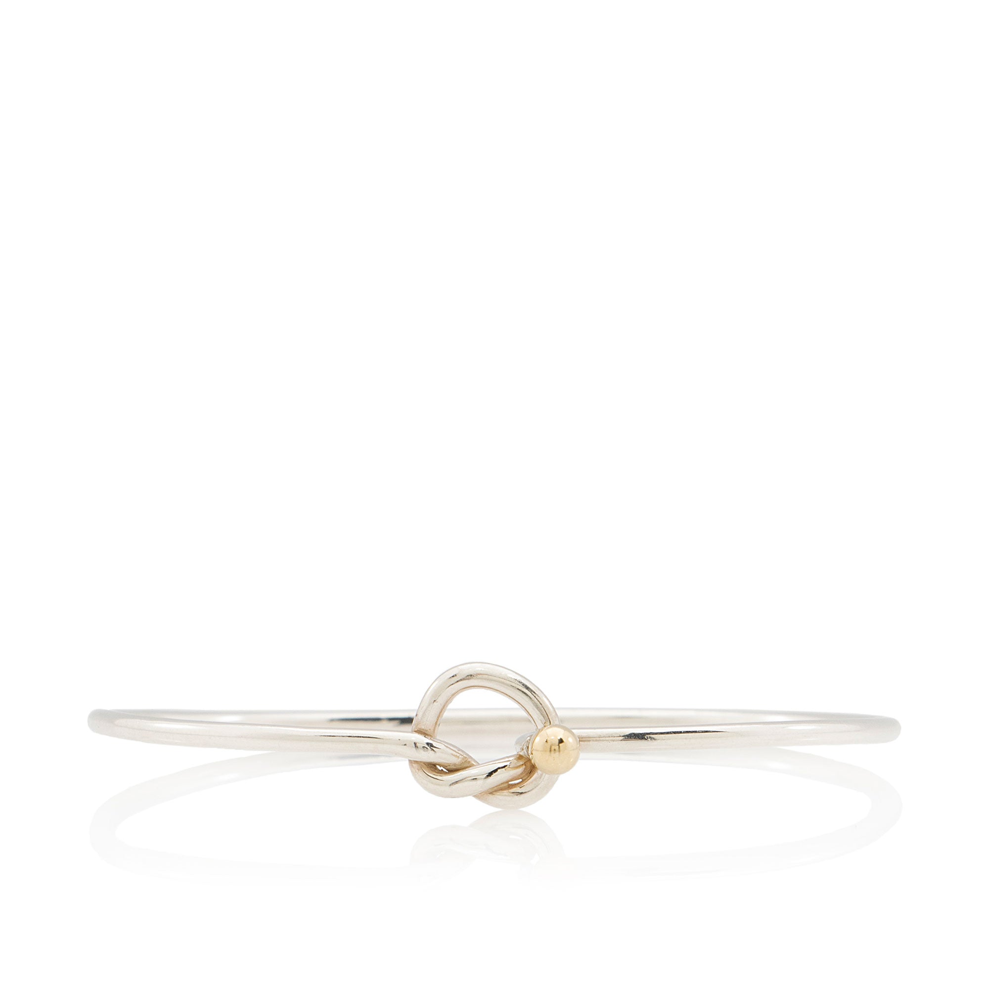 Tiffany & Co. Sterling Silver 18k Gold Love Knot Bangle