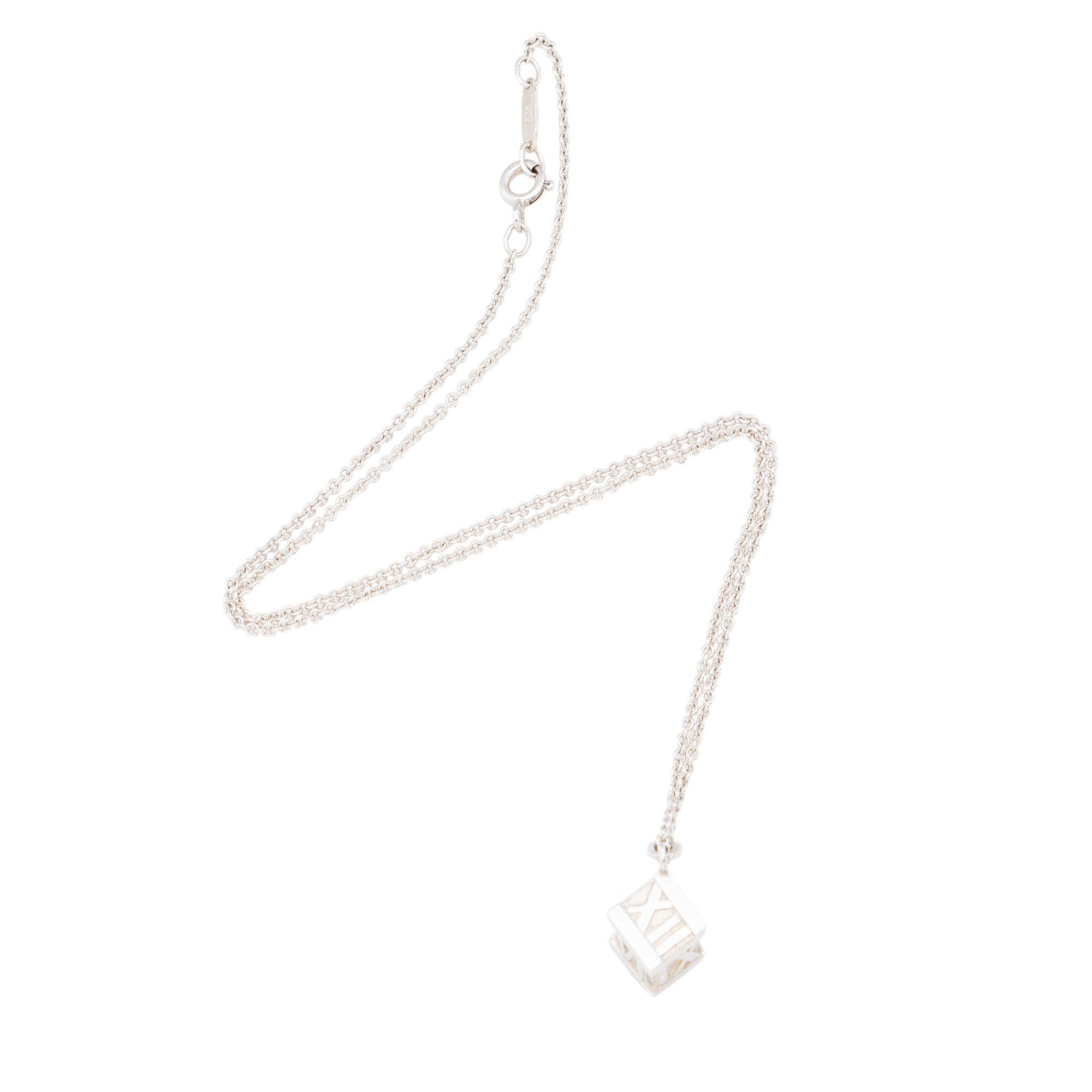 Tiffany & Co. Sterling Silver Atlas Cube Necklace
