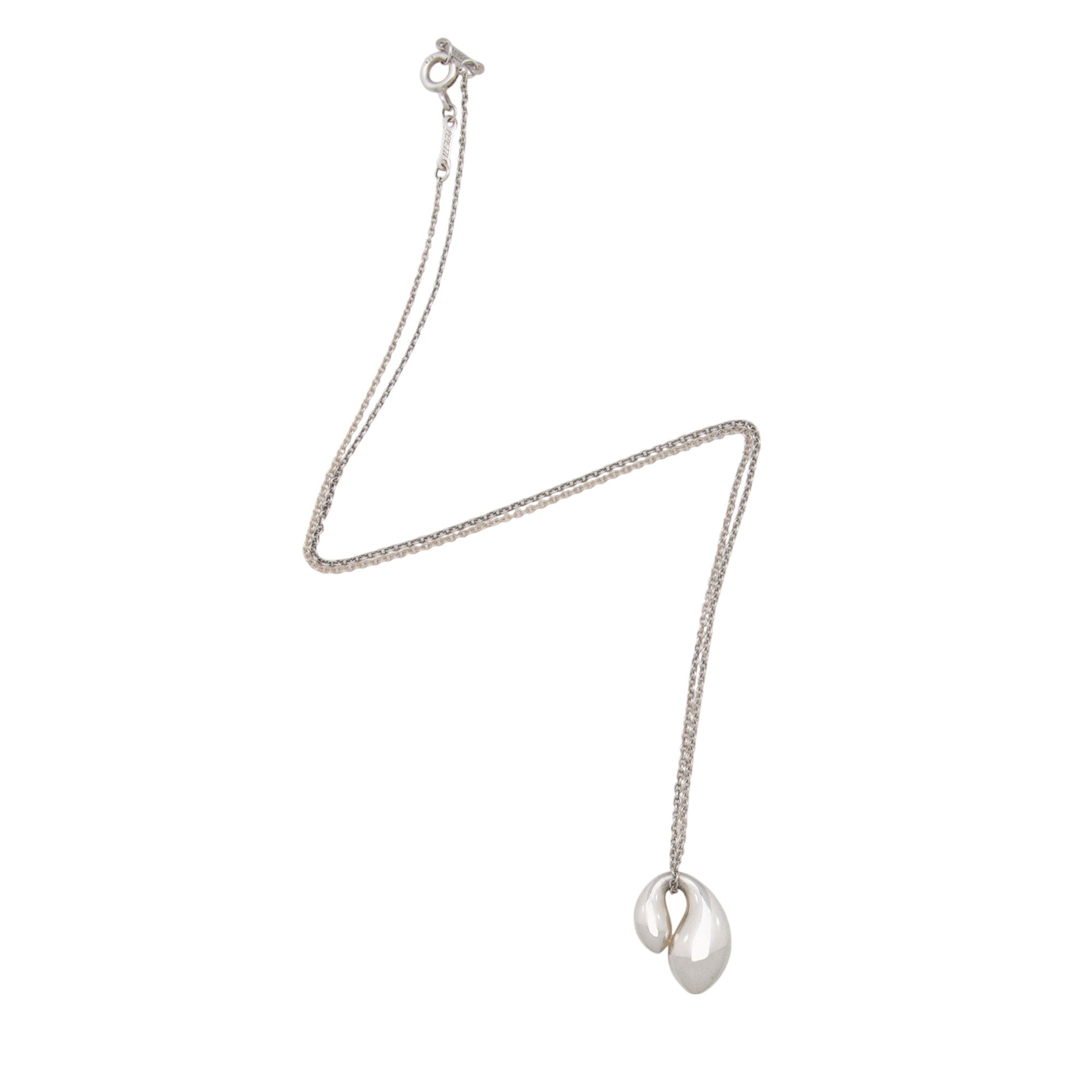 Tiffany & Co. Sterling Silver Elsa Peretti Double Teardrop Necklace (SHF-CNwdqE)
